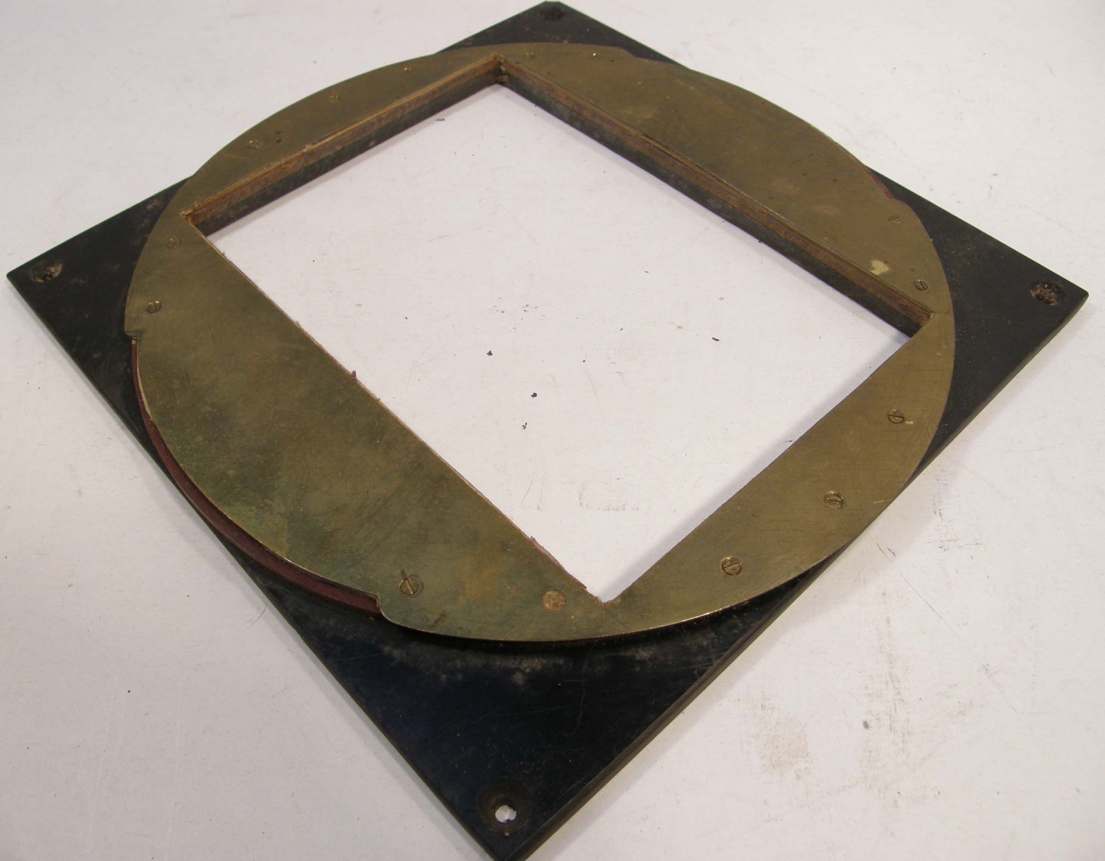 HOMEMADE VINTAGE 4 1/2″ BY 6 1/2″ ROTATING BACK PART FOR LARGE FORMAT CAMERA