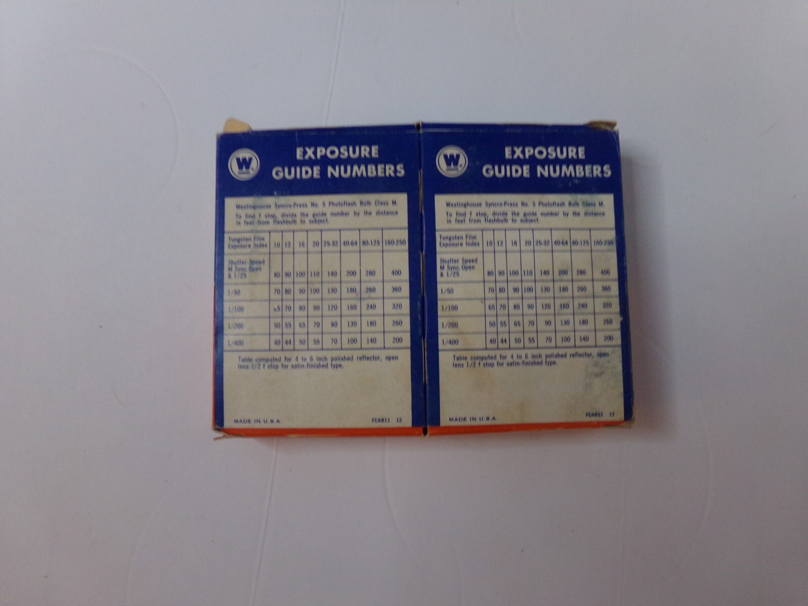 VINTAGE WESTINGHOUSE No. 5 FLASHBULBS CIRCA 1960