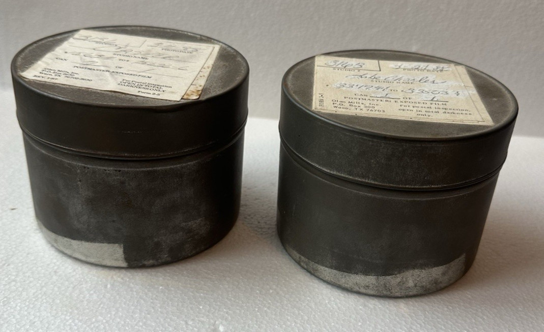 Vintage Metal Film Canisters Lot of 2