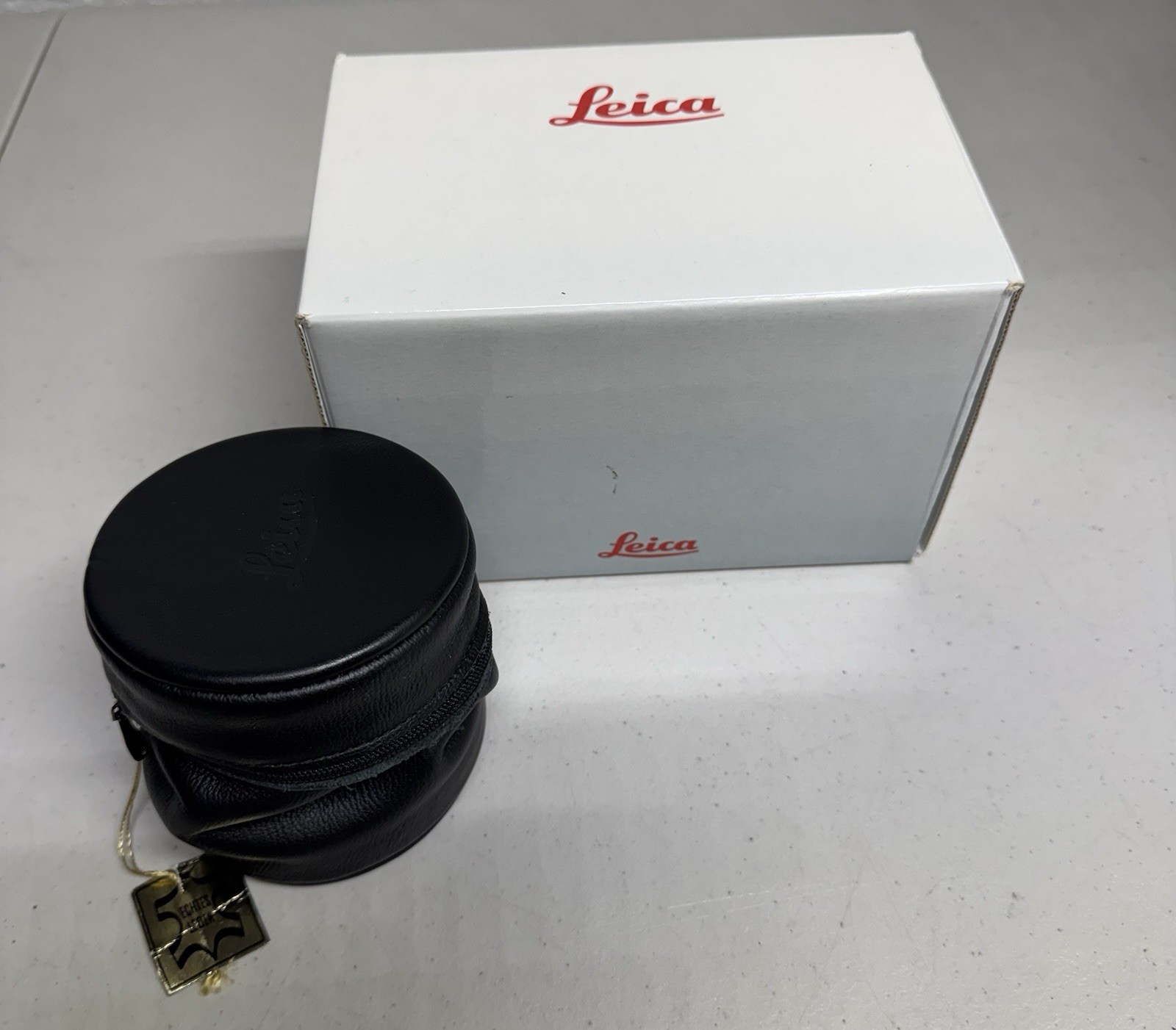 LEICA ELMARIT-R 19 19mm f/2.8 empty BOX plus Original Leather Pouch for Lens