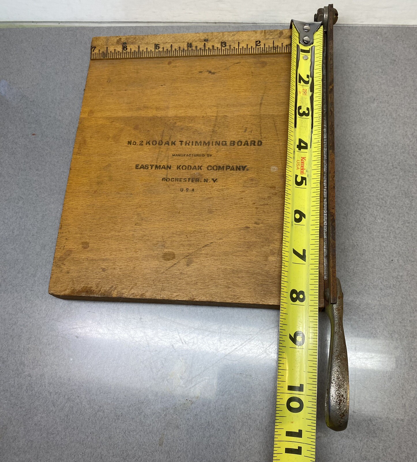 Vintage No. 2 Kodak Trimming Board EASTMAN KODAK Advertising Paper Cutter
