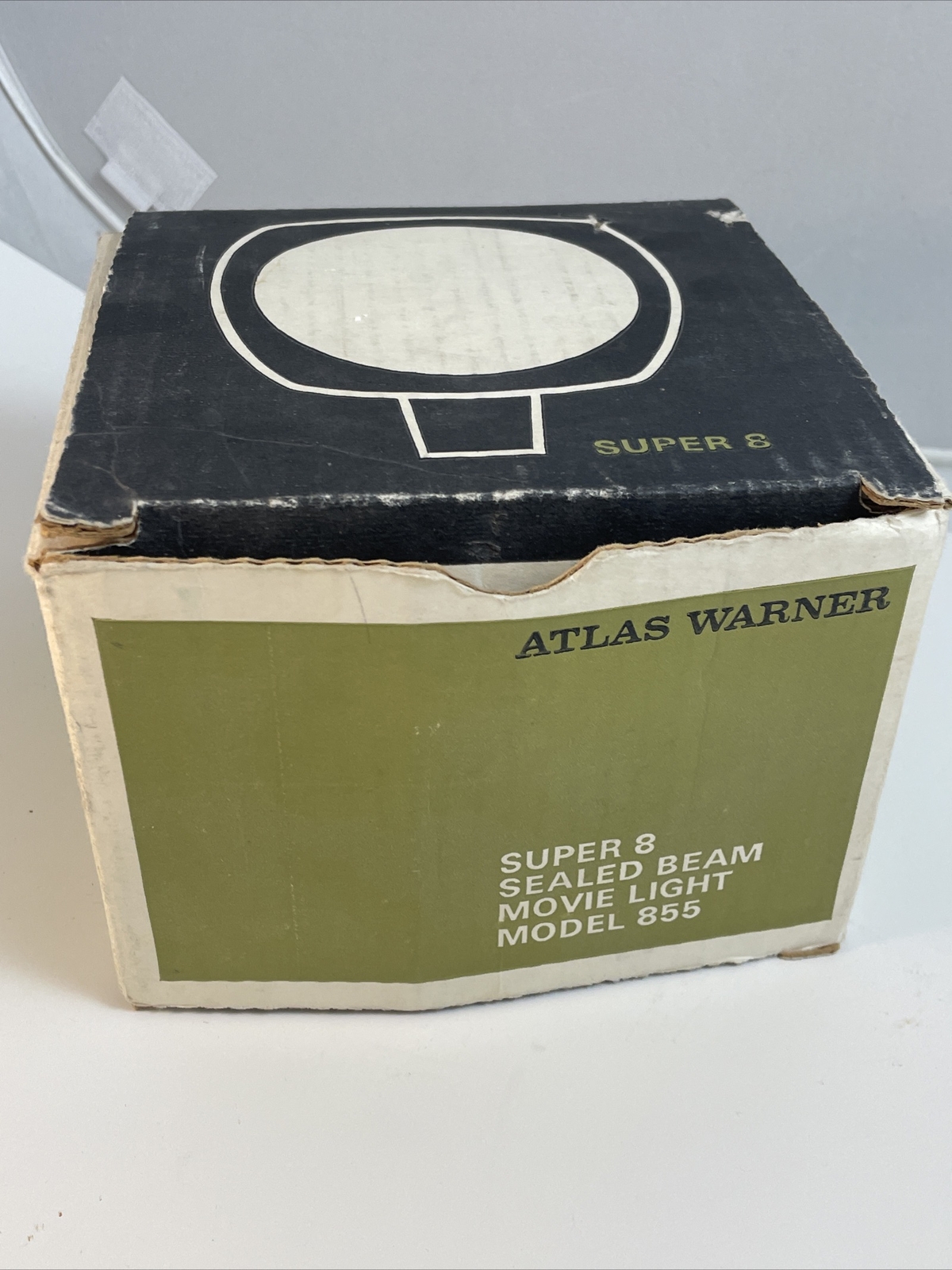 Vintage Super 8 Movie Light Model 855 w/ Box Atlas Warner Sealed Beam Works!