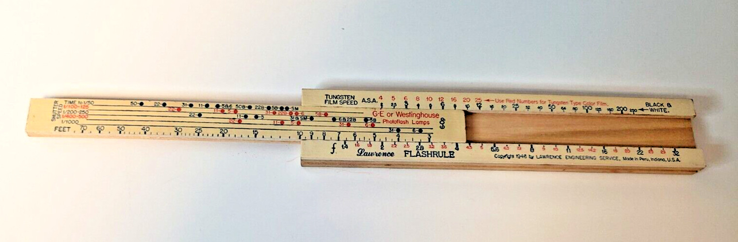 1946 Film Speed Camera Calculator Lawrence Tungsten Film Speed