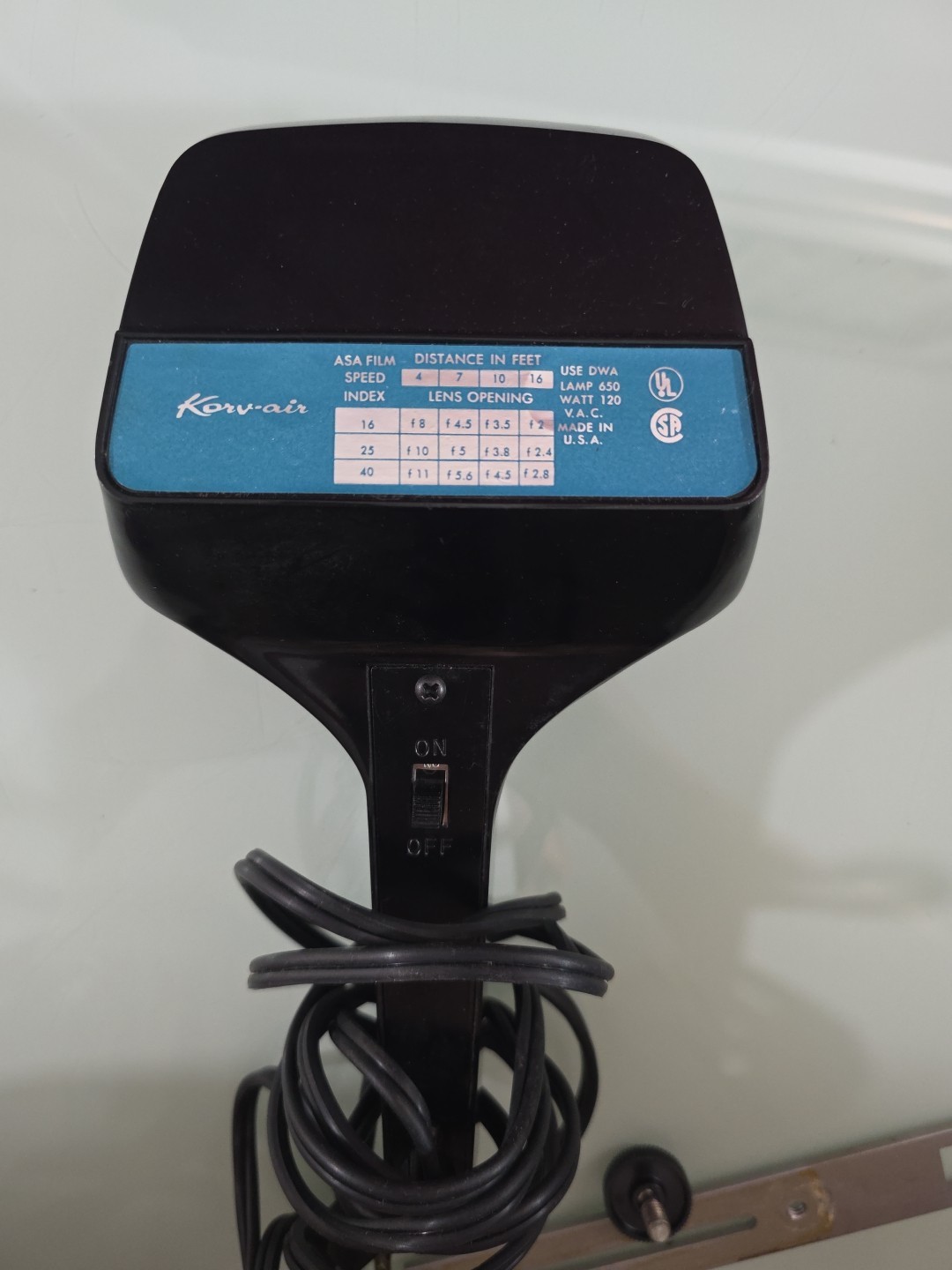 Korv-Air Movie Light Movie LAMP VINTAGE EJ KORVET UNTESTED