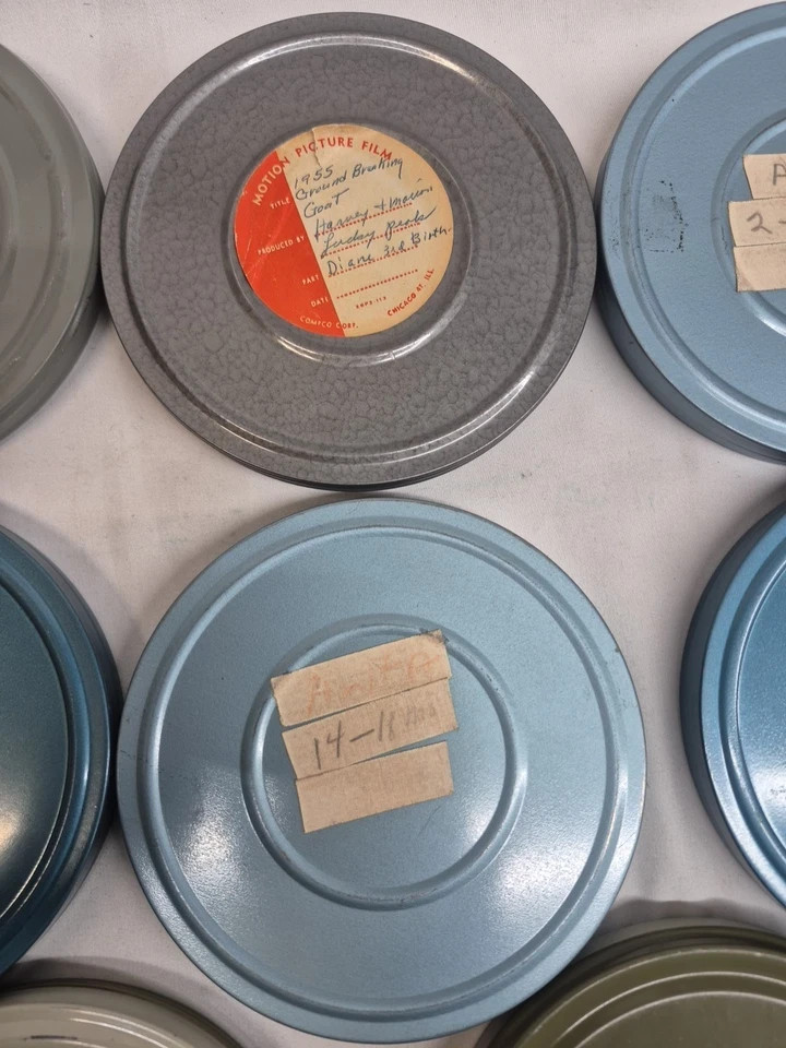 8MM Film Movie Reel Storage Case w/ Home Movie Worlds Fair 1962 Zoo Lake