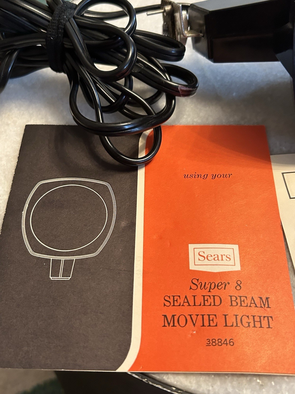 Vintage Sears Super 8 Sealed Beam Movie Light. 38846. USA. Works Very Bright