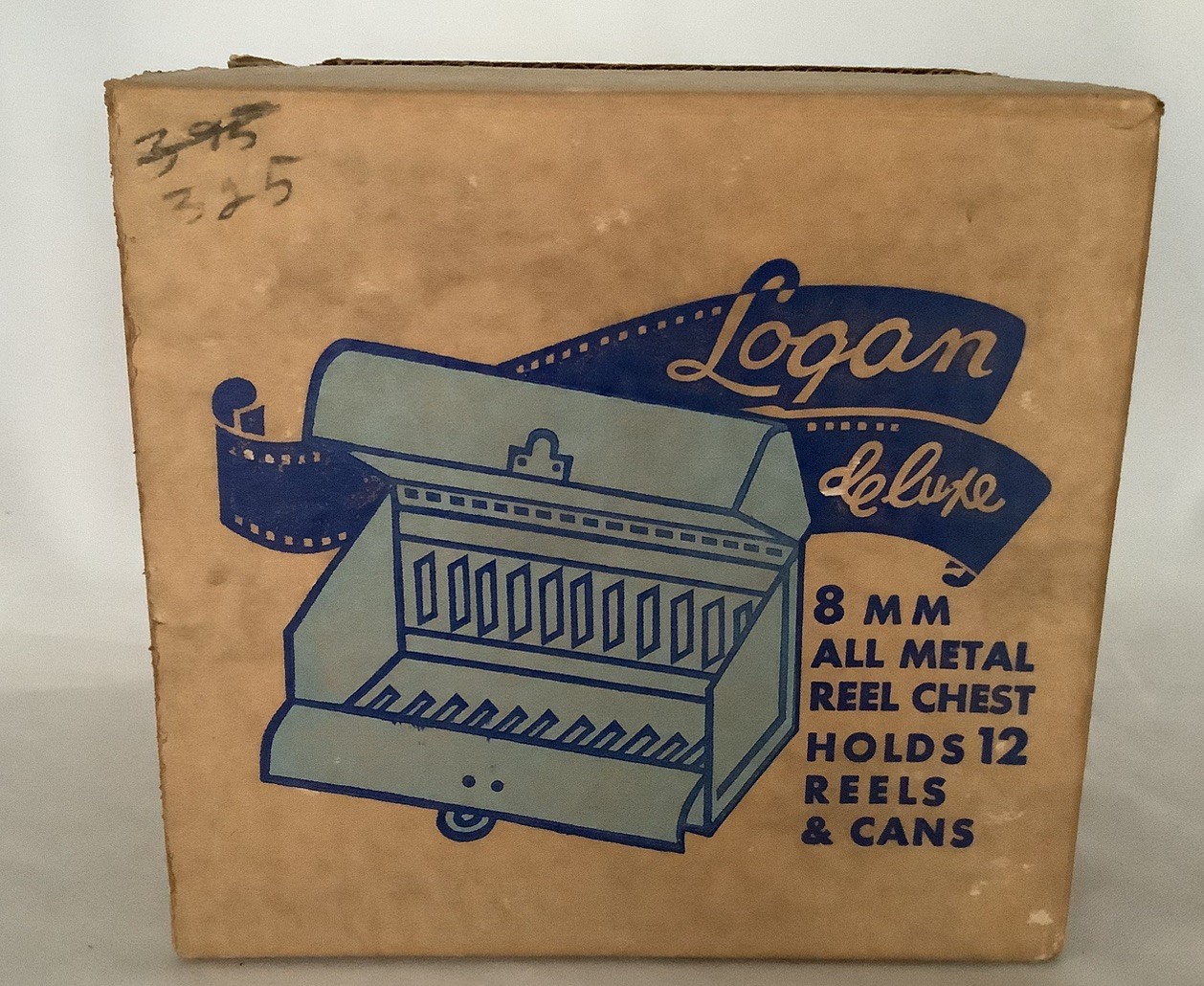 Vintage Logan Deluxe No. 185 8MM All Metal Film Reel Chest Storage Box W/Spicer