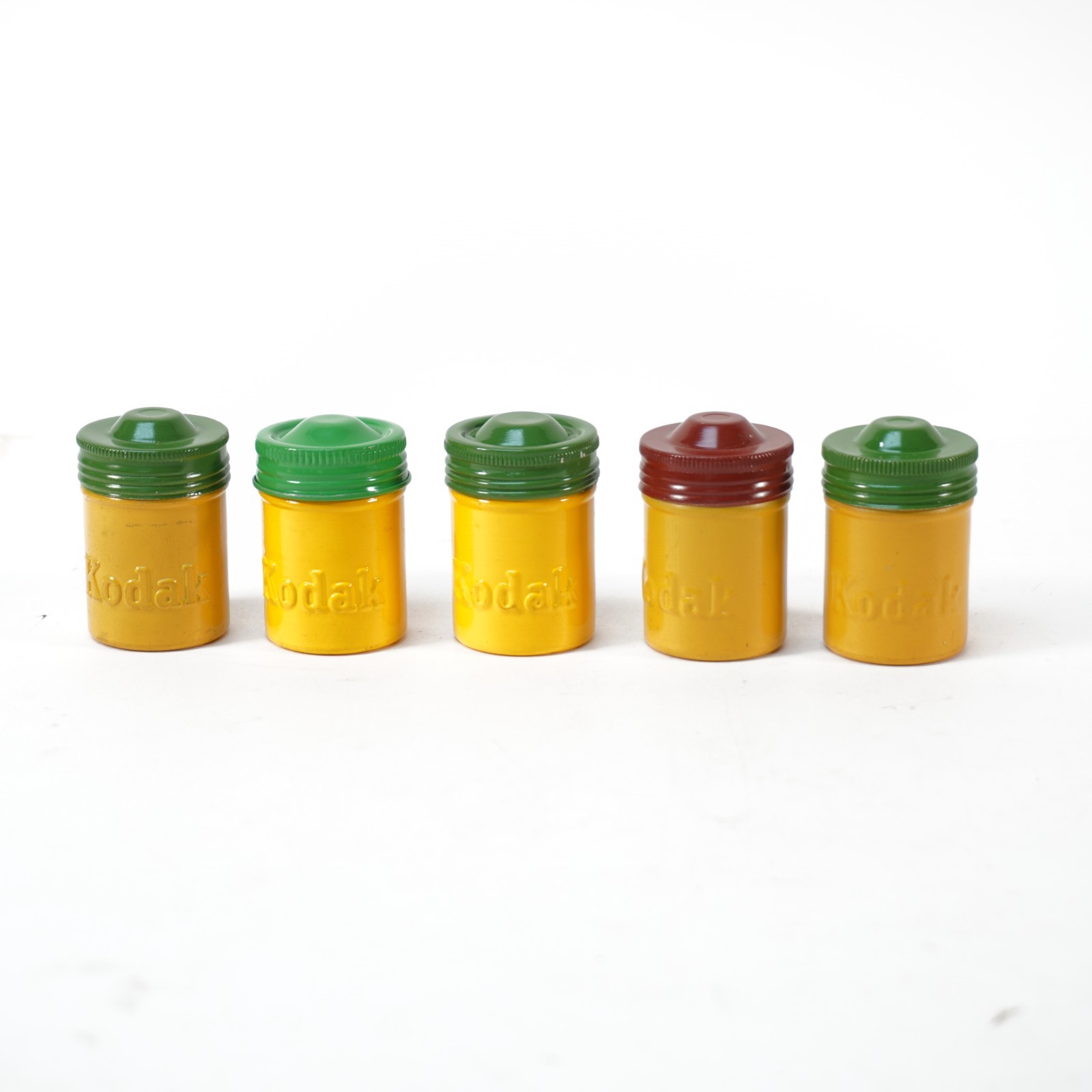 Vintage Kodak 35mm yellow film canister set lot
