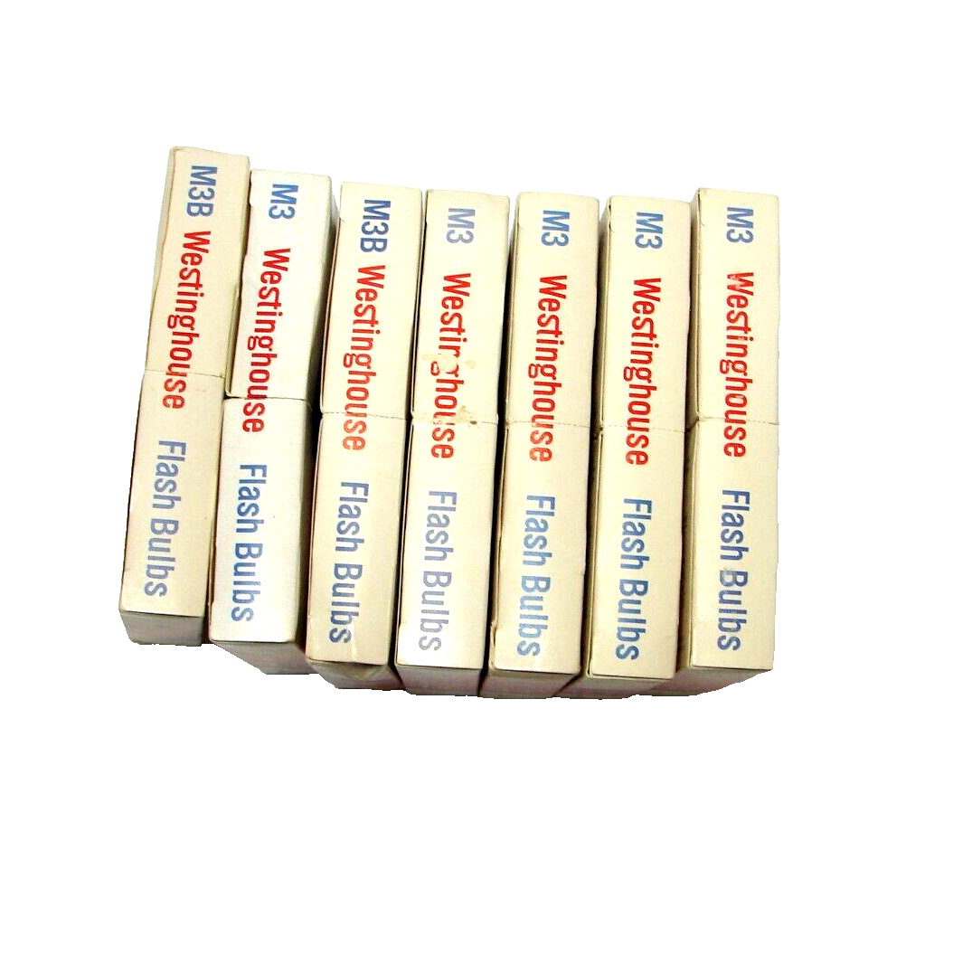 Vintage Westinghouse M3 PhotoFlash Bulbs 7 Boxes w/12 ea. total 84 New Old Stock