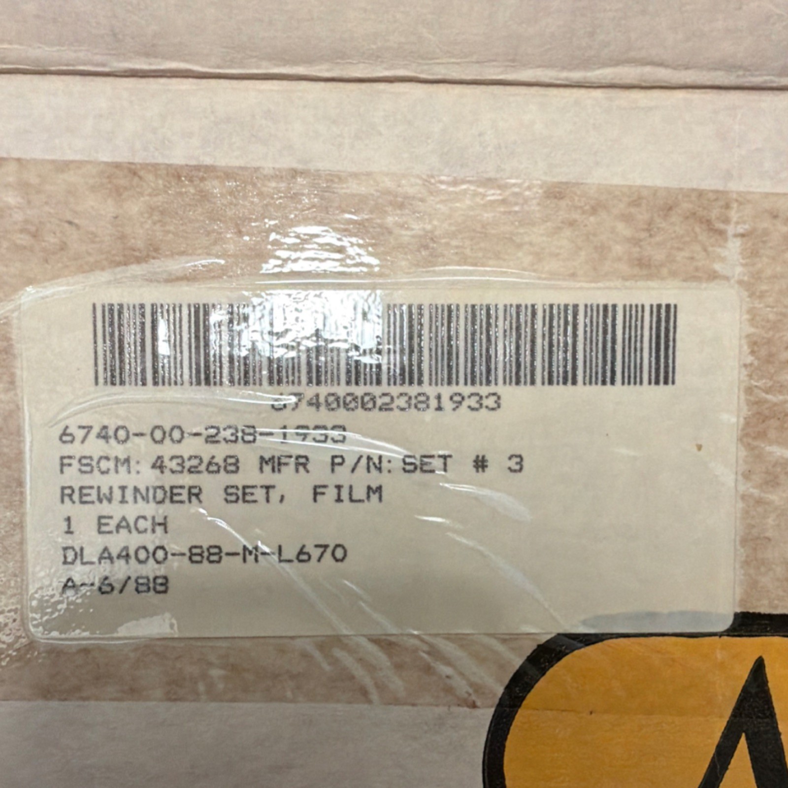 NOS Neumade RW-3 Film Rewinder Set 2000ft 35mm Military 6740-00-238-1933 NIB