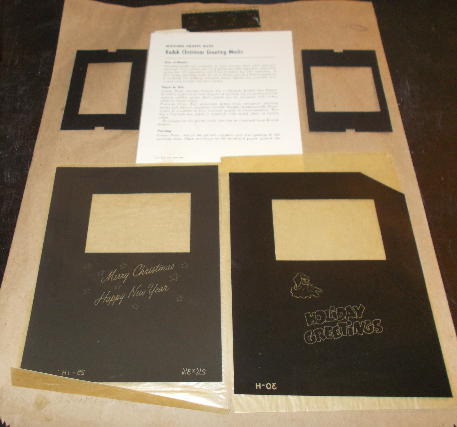 Kodak Greeting Negative No 25 : 1H-620 / 120 CHRISTMAS TO make Greeting Cards .