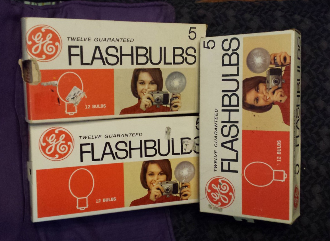 lot of 5: GE General Electric #5 Flashbulbs Box Of 12 – flash bulb