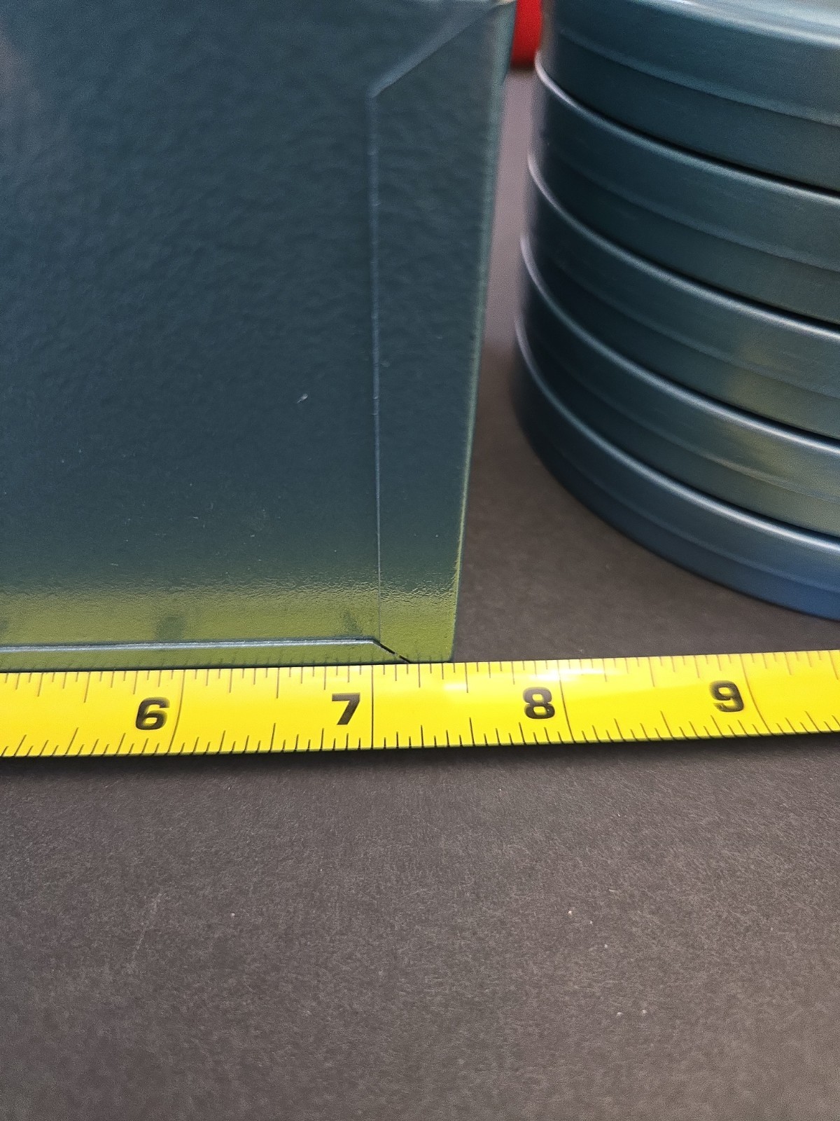 Vintage Adams Metal Film Can Storage Case,6 Box Containers