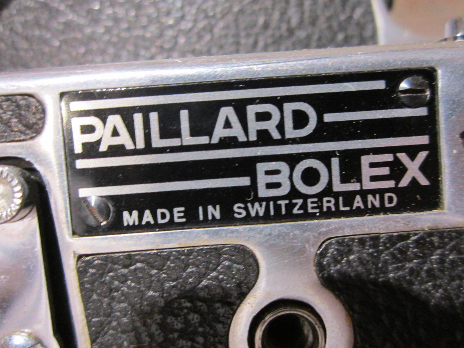 ‘PAILLARD BOLEX LOGO PLATE BADGE’ for BOLEX NON-REFLEX 16mm movie camera