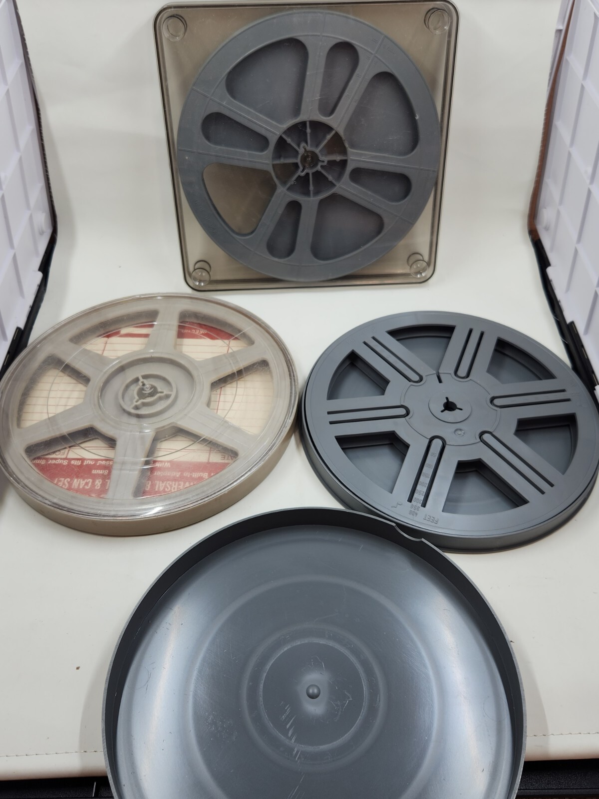Lot of 3pcs Vintage 8mm Reel 7″ Plastic w Canister 400ft 3pack