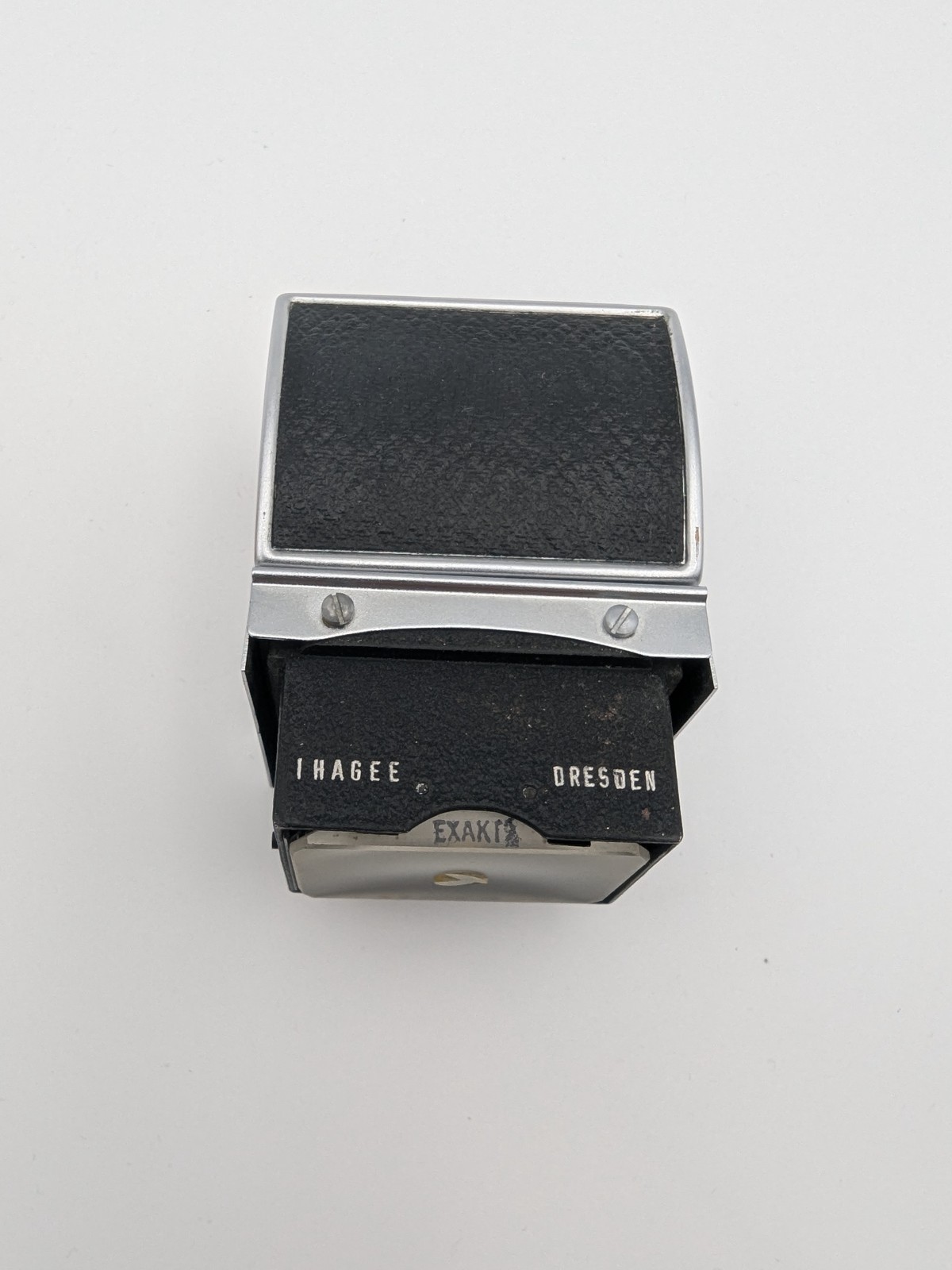 Ihagee Exakta waist level finder in case, very clean, ground glass screen