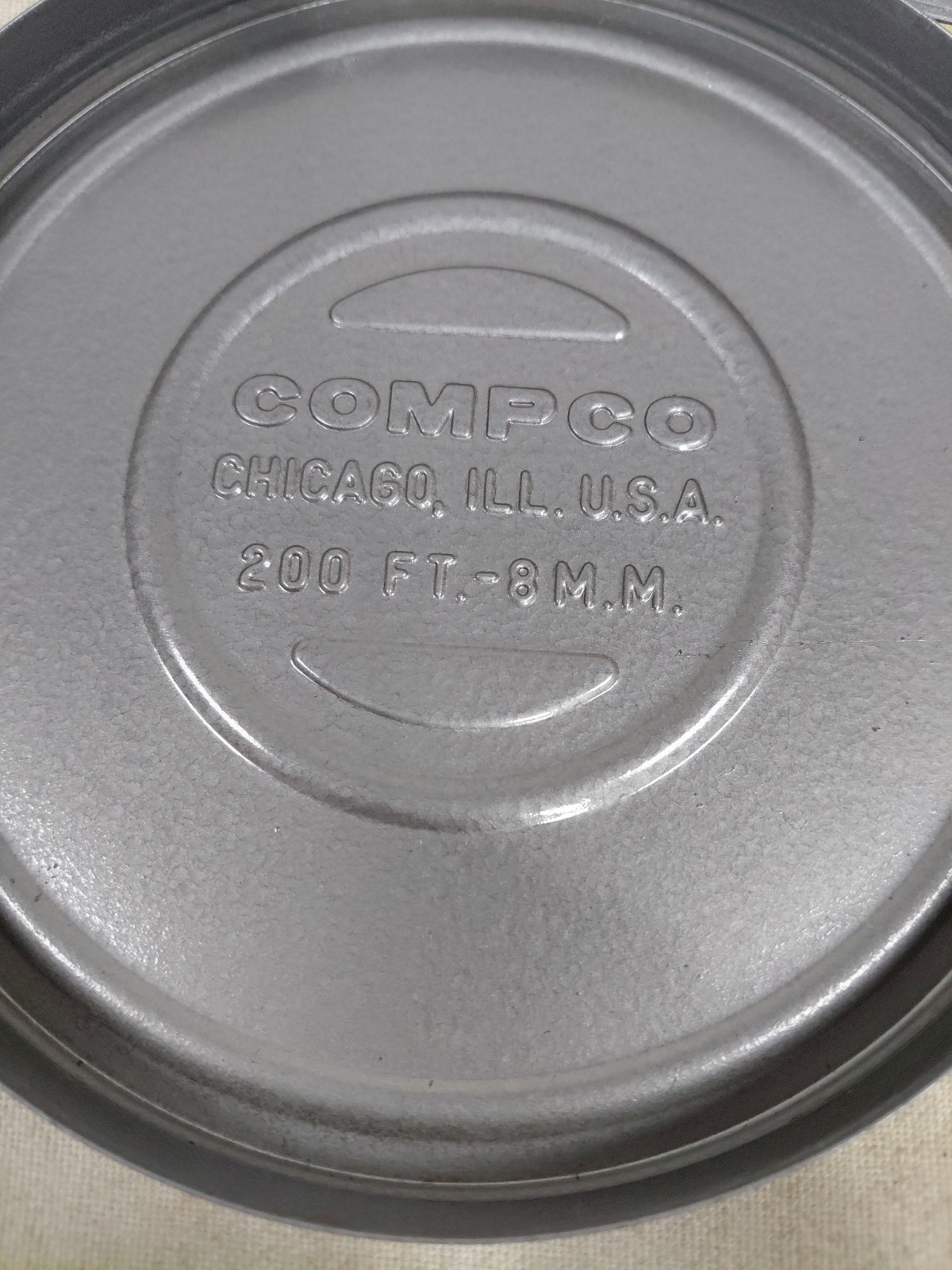 Vintage Compco Film Canister Movie Metal 5″ 8MM Reel 200ft Home Movies