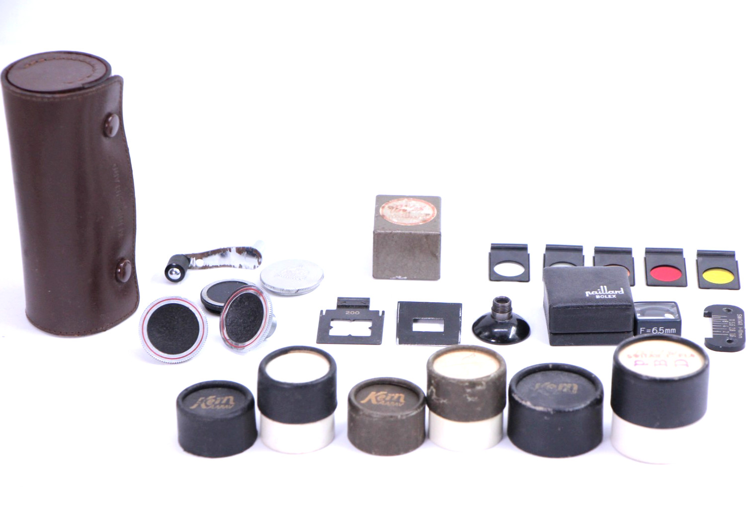 Kern Filters, 6.5mm Mask,Handle,Body Caps Accessory Lot for Bolex C mount camera