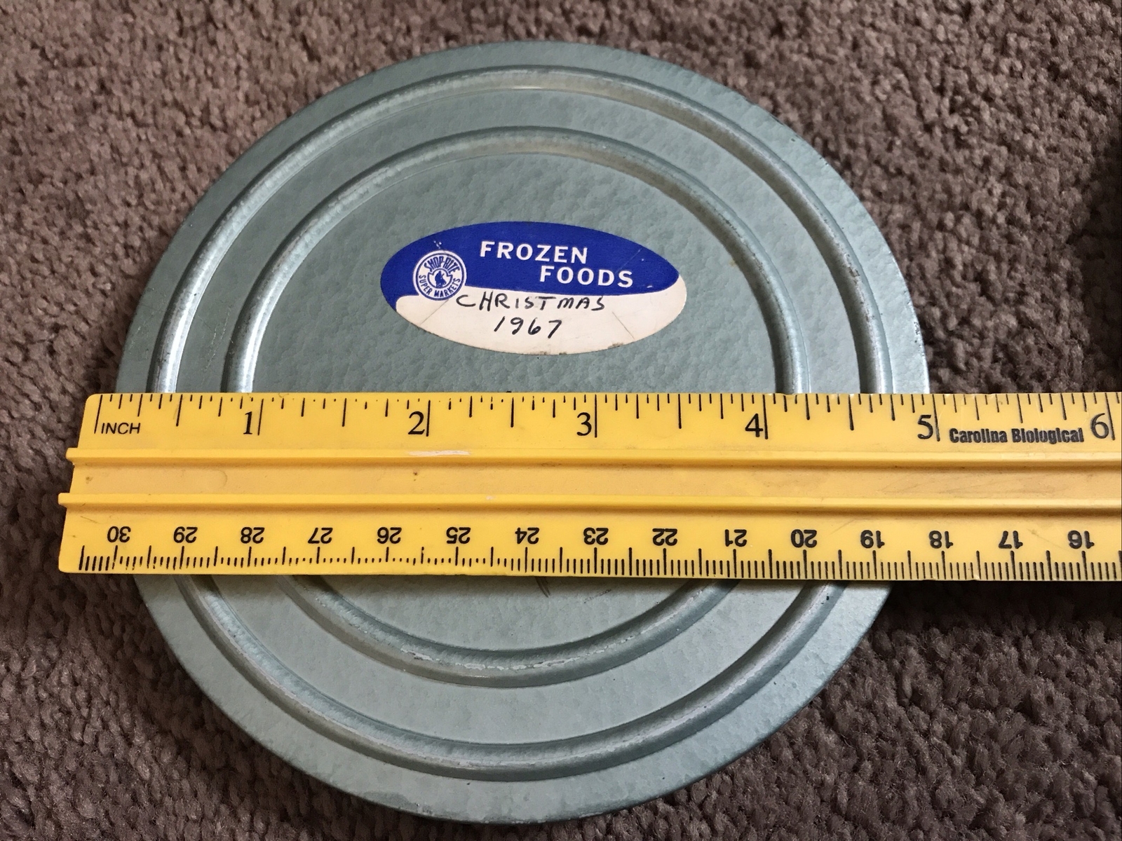 (2) Vintage 8mm (1) Green and (1) Blue 5”Film Reel Canisters Unbranded w/Reel