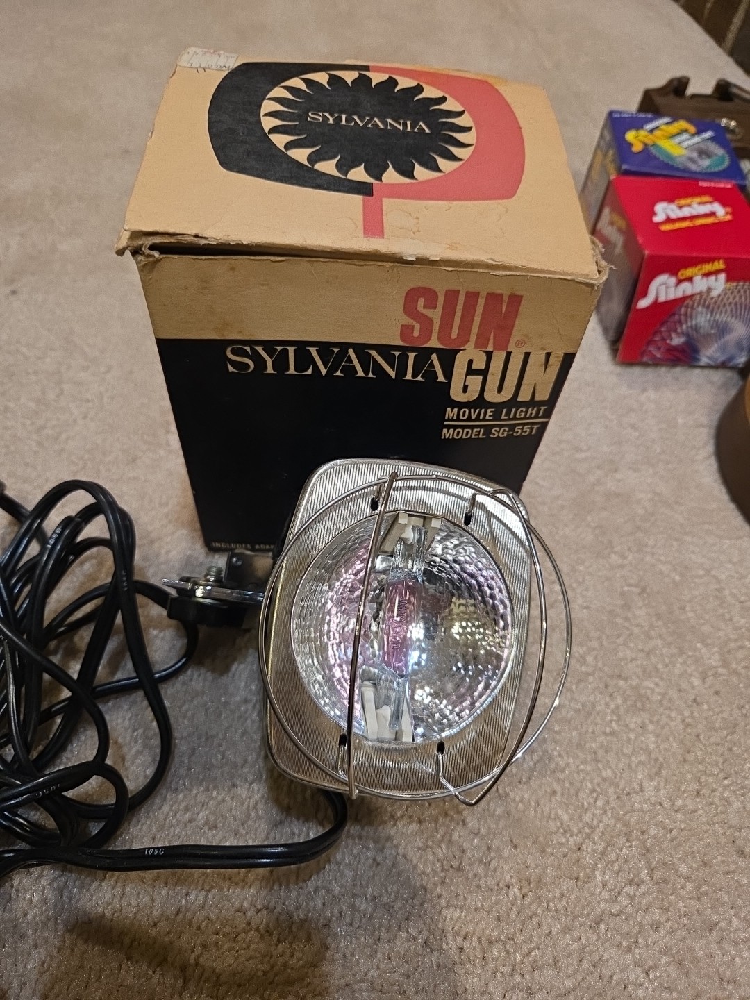 Vintage Sylvania Sun Gun SG-55T Movie Light w Box WORKS