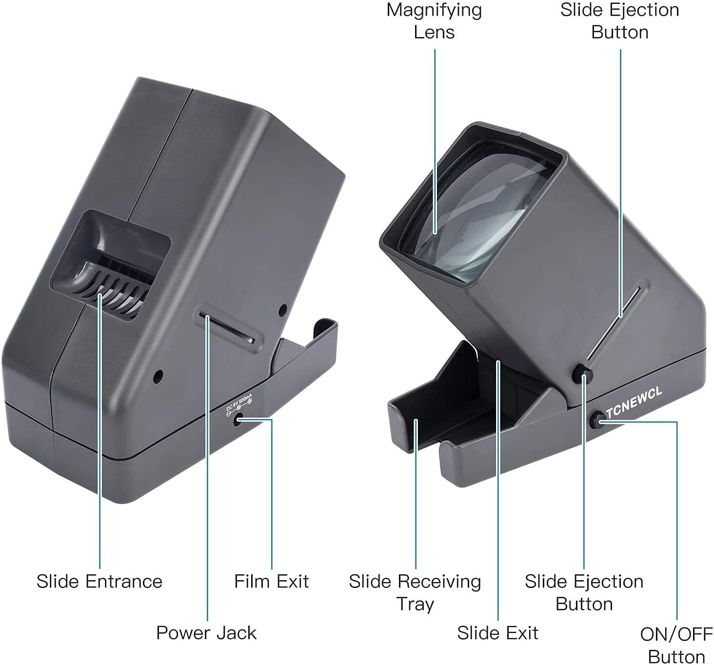 35mm Slide and Film Viewer, Negative Scanner, Desk Top LED Lighted Illuminated V