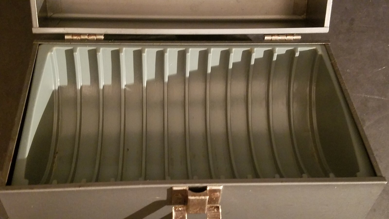 Vintage Metal Montgomery Wards 8mm Reel Storage Holder Box Case