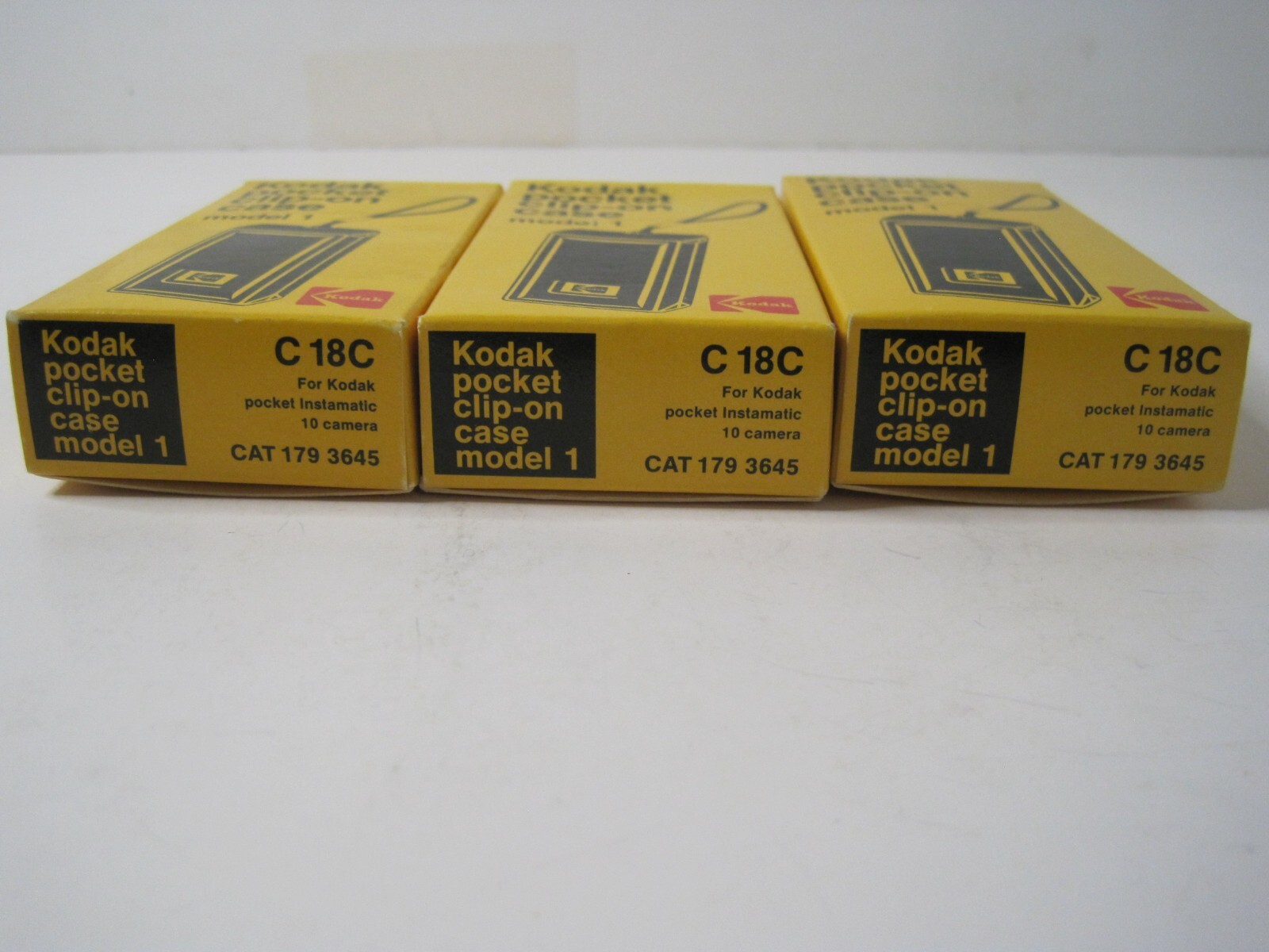 Lot of 3 Kodak Pocket Clip-on Case Model 1 C 18C For Kodak Instamatic 10 Camera