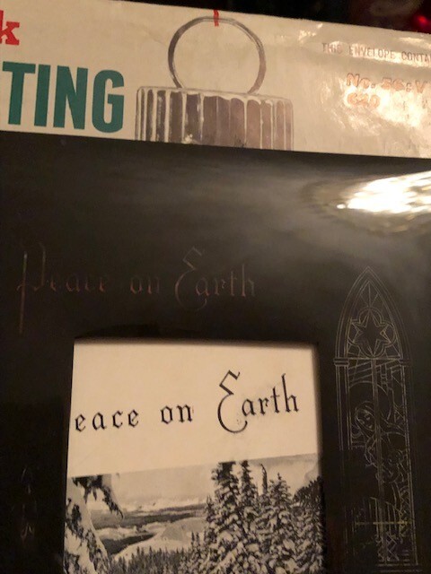 VINTAGE KODAK GREETING MASK (CHRISTMAS CARD) PEACE ON EARTH
