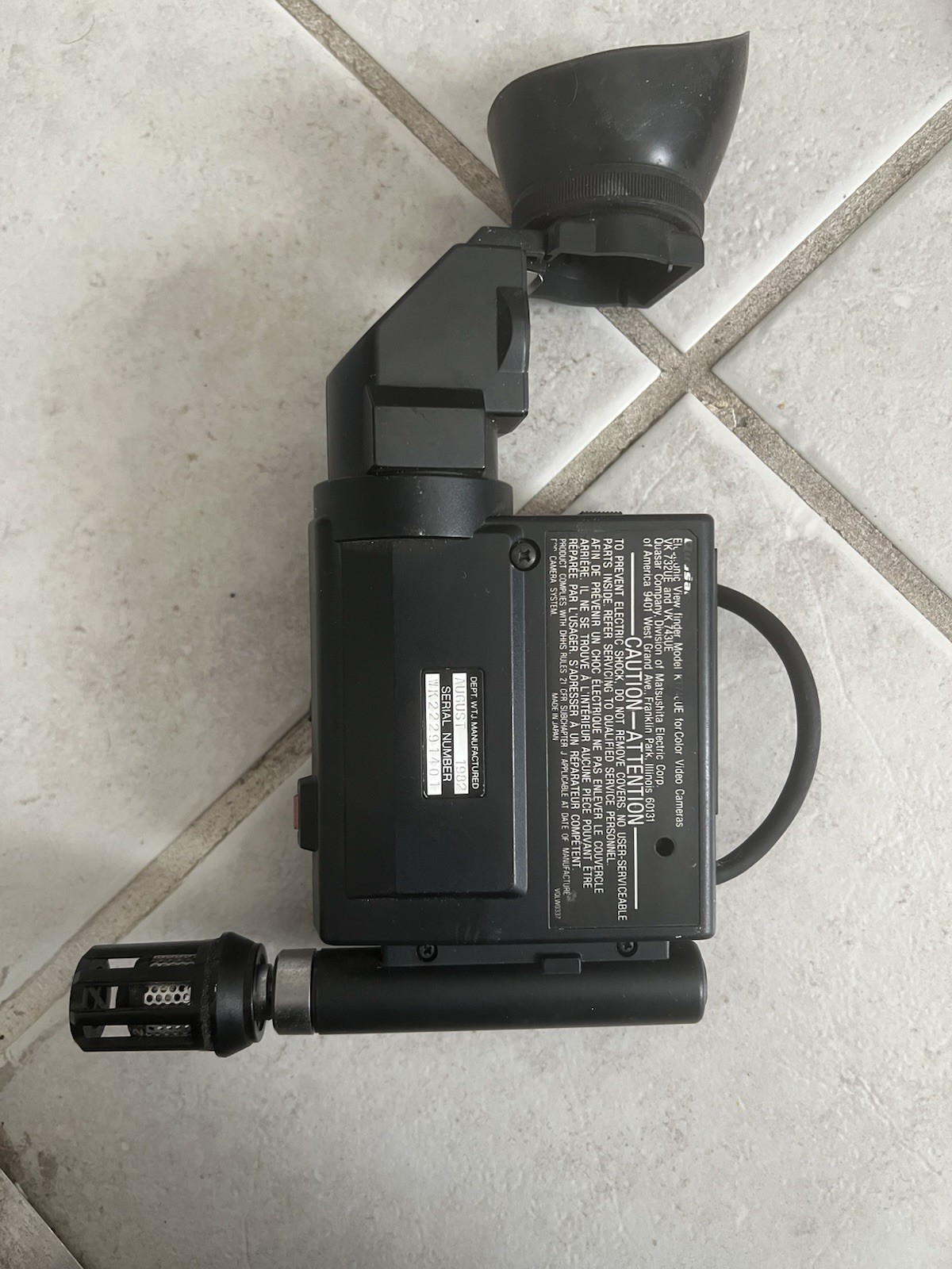 VINTAGE QUASAR ELECTRONIC VIEW FINDER FOR COLOR VIDEO CAMERAS *UNTESTED*