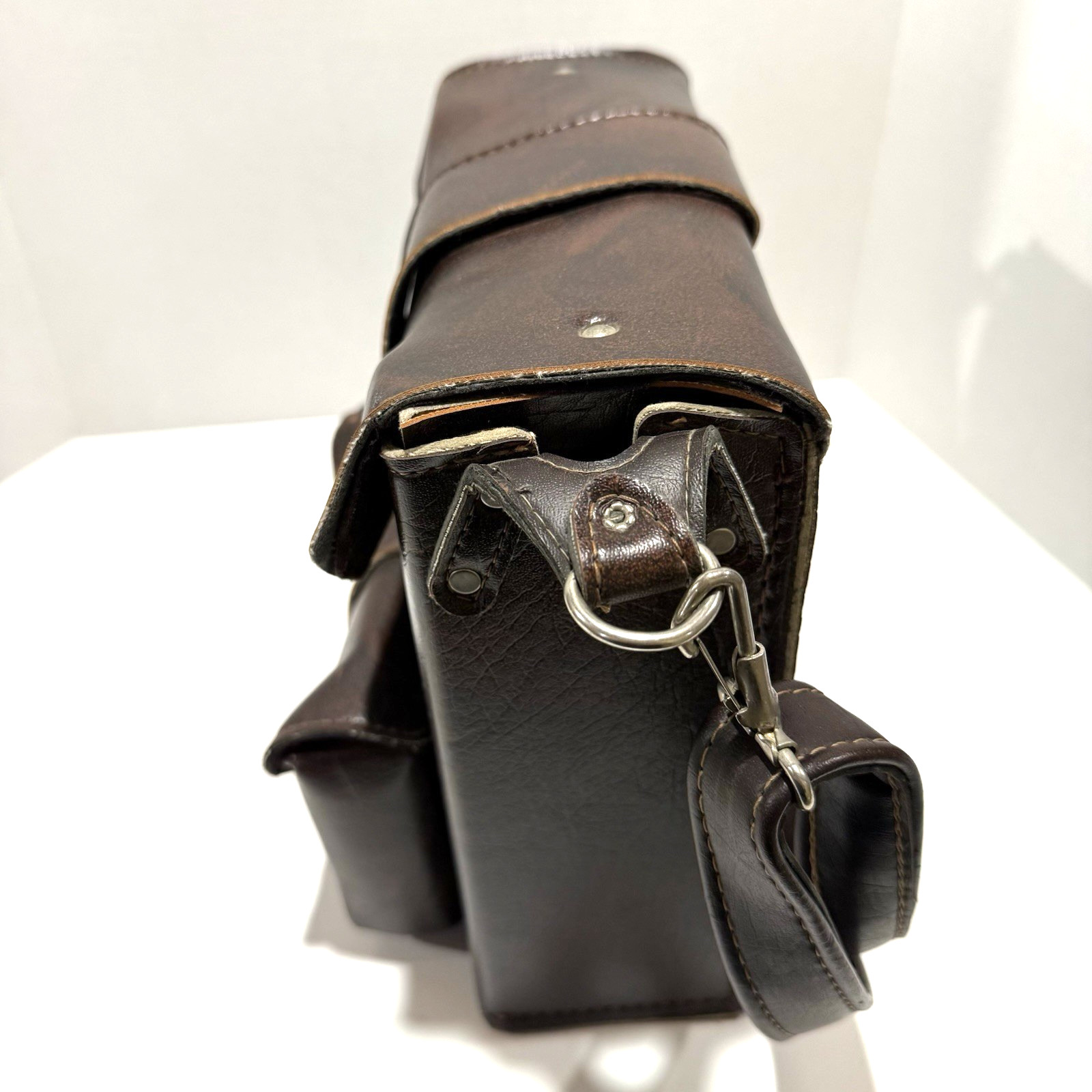Vintage Camera/Camcorder Case, Hard Leather Two Locking Pockets With Two Keys