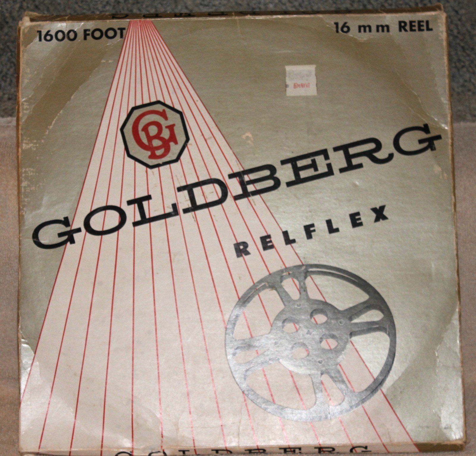 Vintage Goldberg Bros. Movie Reel 1600 Feet 16 mm 13.5″ w/Box #16R16
