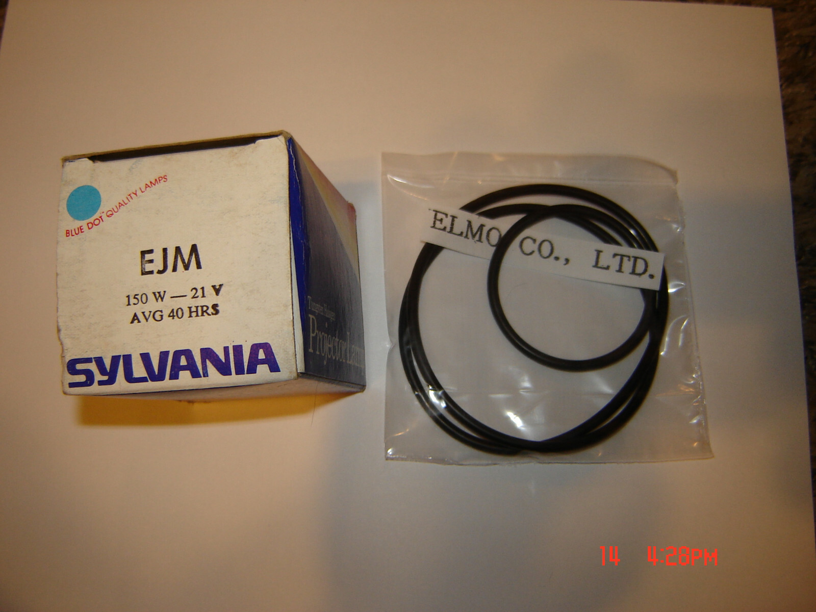 Elmo SP Projector Belts and Lamp/Bulb 150W 21V ,SP 2 Belt Set, & 1 Sylvania Lamp