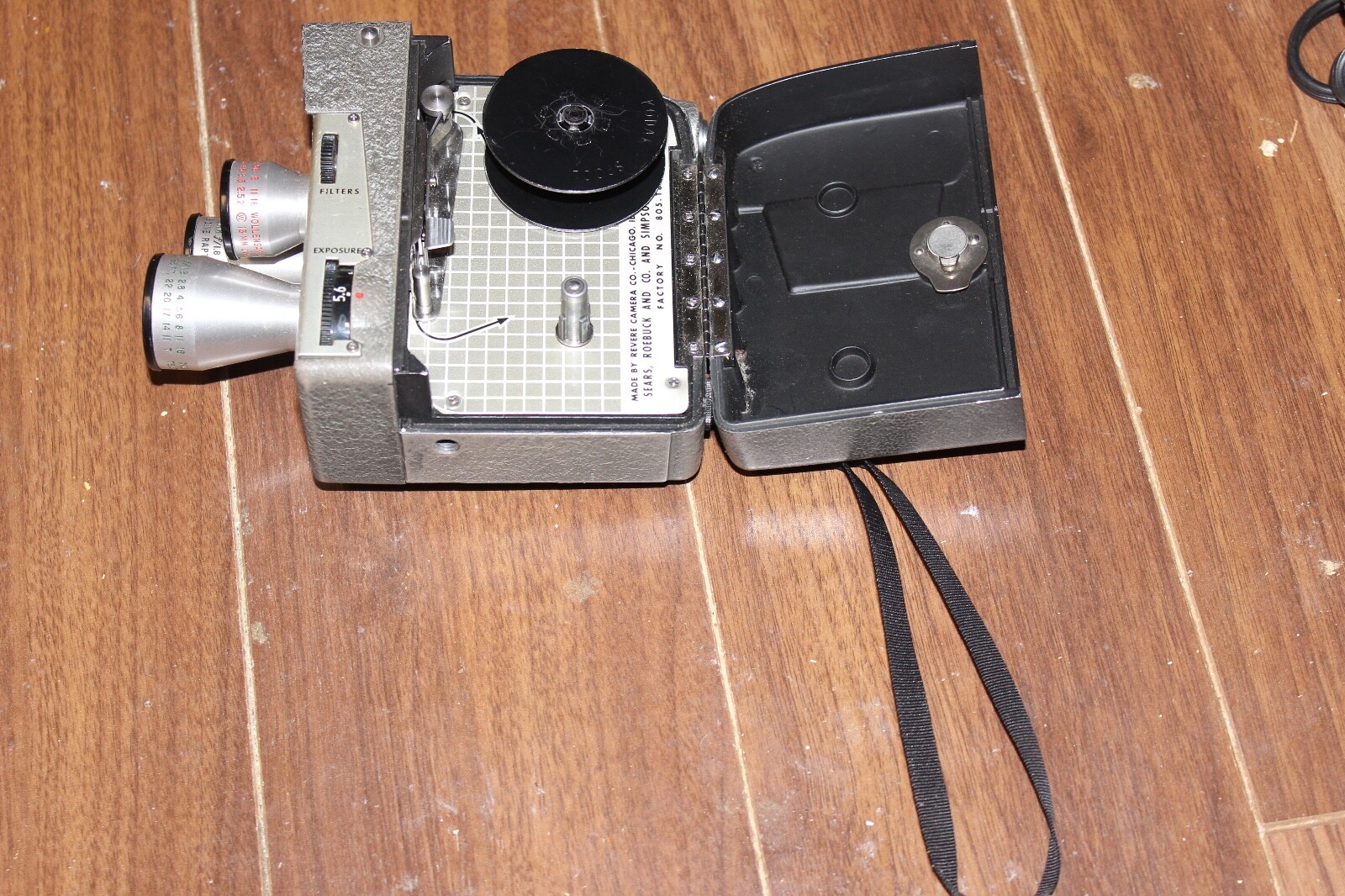 Tower Triple Lens 8MM Camera Model #T-185 & Sylvania Sun Gun Light With Case