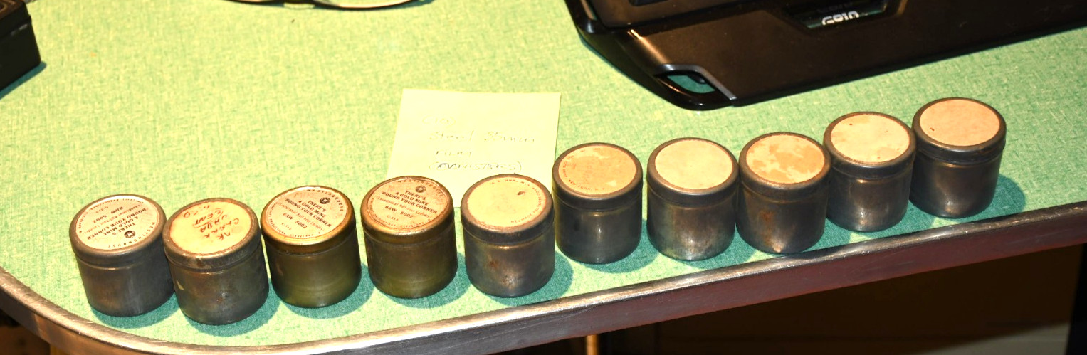 (10) Vintage 35mm Metal Film Canisters Steel #10