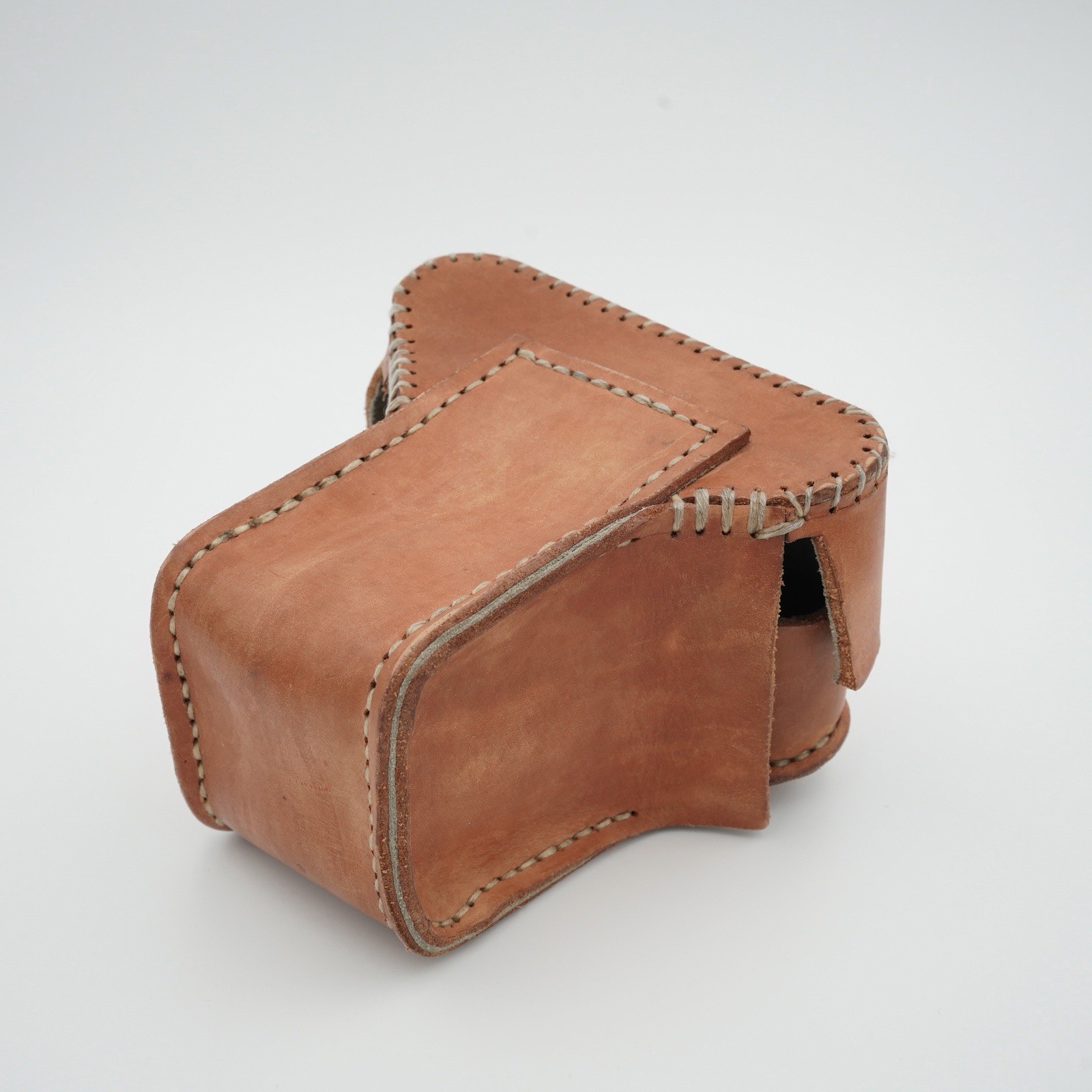 Hand Made Custom Leather Camera Case for Nikon FM2 & Lens w/ Snap Closure