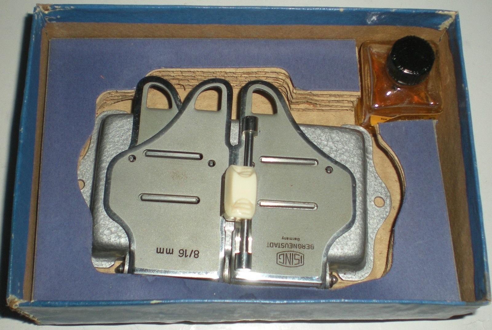 CAMERA PHOTOGRAPHY MOVIE FILM SPLICER 8MM 16MM CUTTING GLUING BOX MANUAL GERMANY