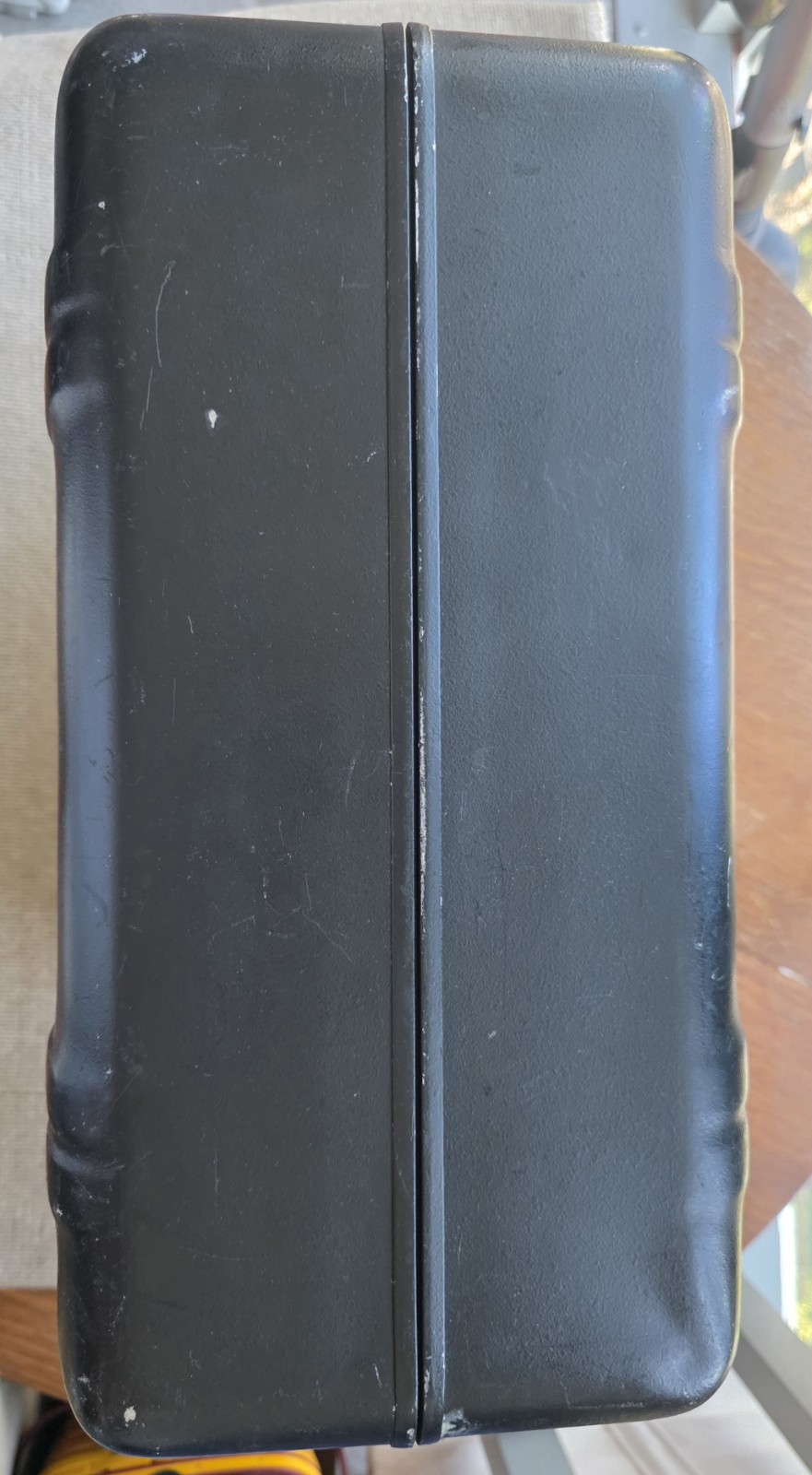 VINTAGE HALLIBURTON Black Metal CAMERA CASE Green Label Key Lock 20x17x7 Foam