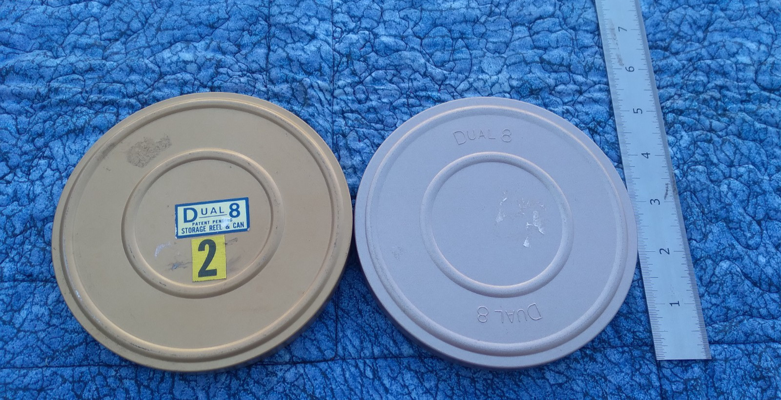 Dual 8mm Film Storage Reel & Can Tin EMPTY 5 Inch Vintage