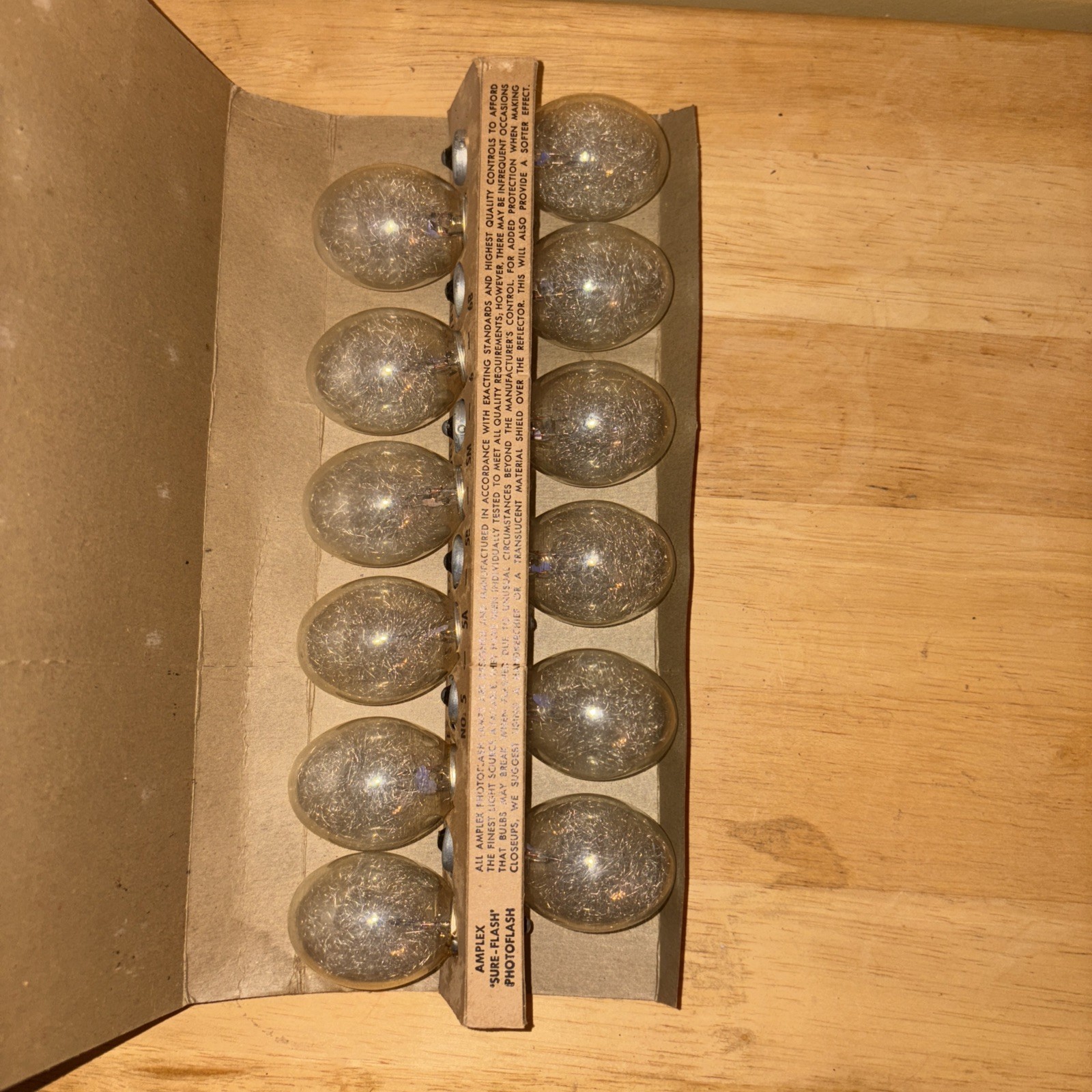 Amplex “Sure-Flash” Photoflash Bulbs No. 5, Class M flashbulbs Dozen Not Tested
