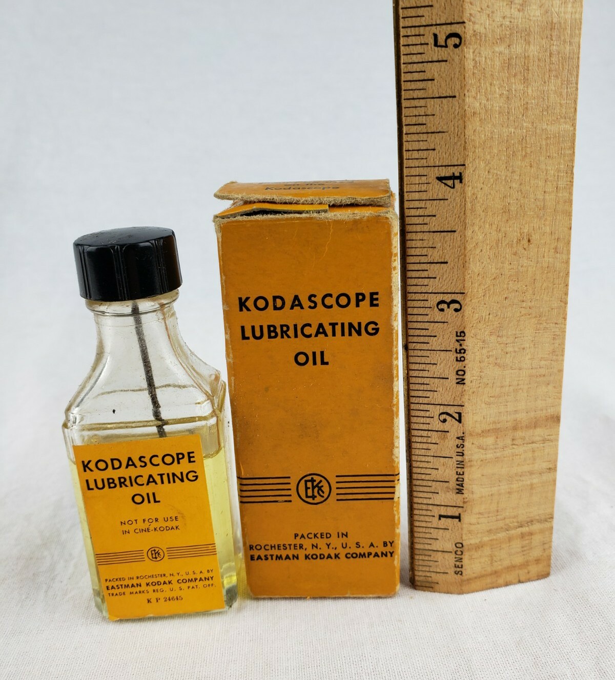 Vintage Eastman Kodak Co. Kodascope Lubricating Oil Bottle Original Label & Box