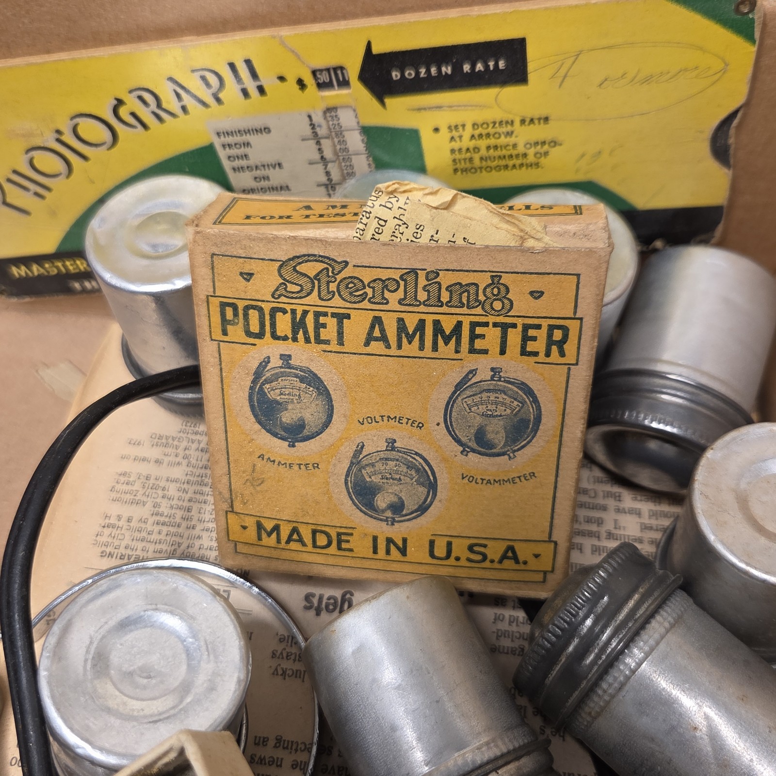Vintage Camera Parts Accessories Mixed Lot Rangefinder Strobe Filters Bulbs