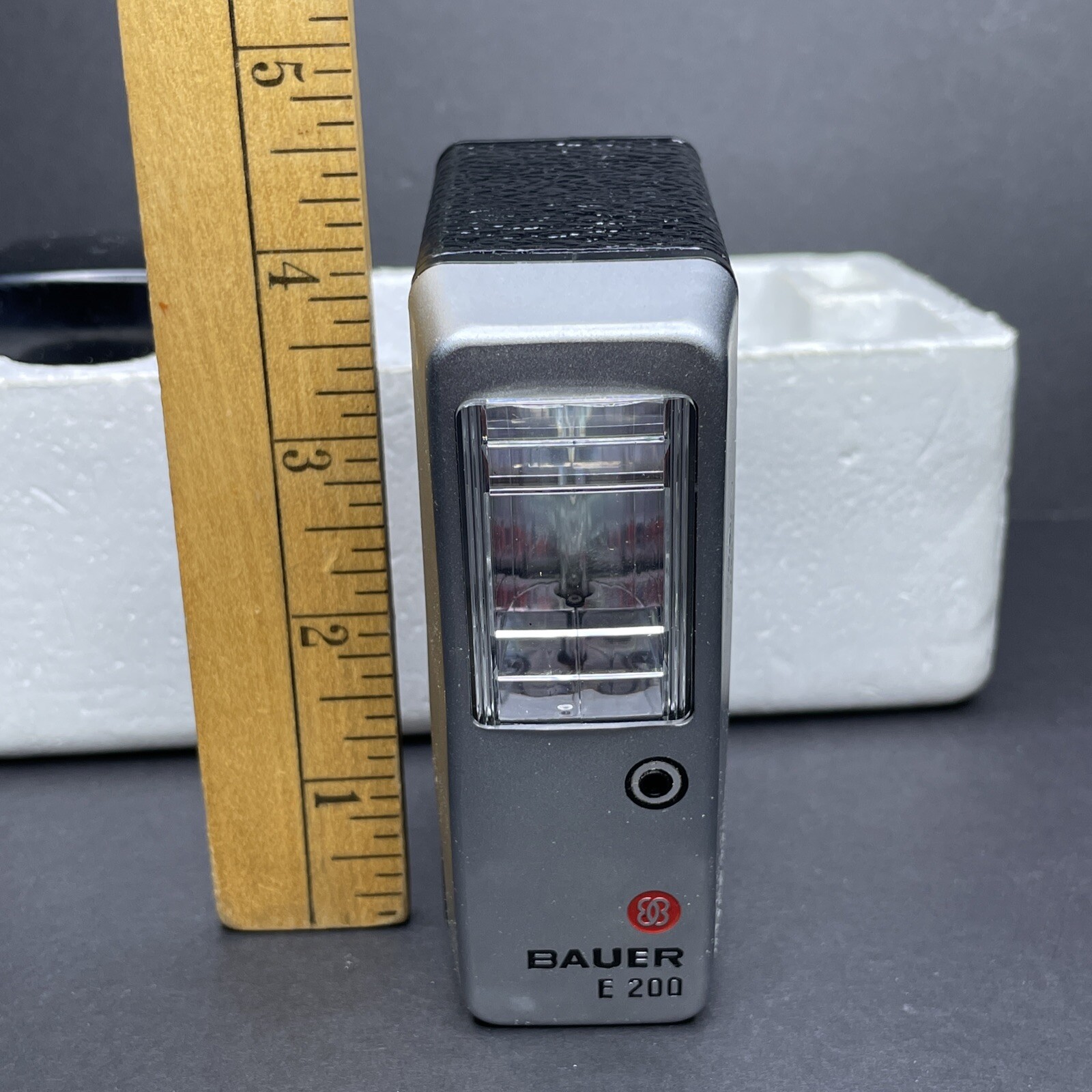 Vintage Bauer E200 AutoBlitz / UltraBlitz Flash With Plug & Box Made In Germany