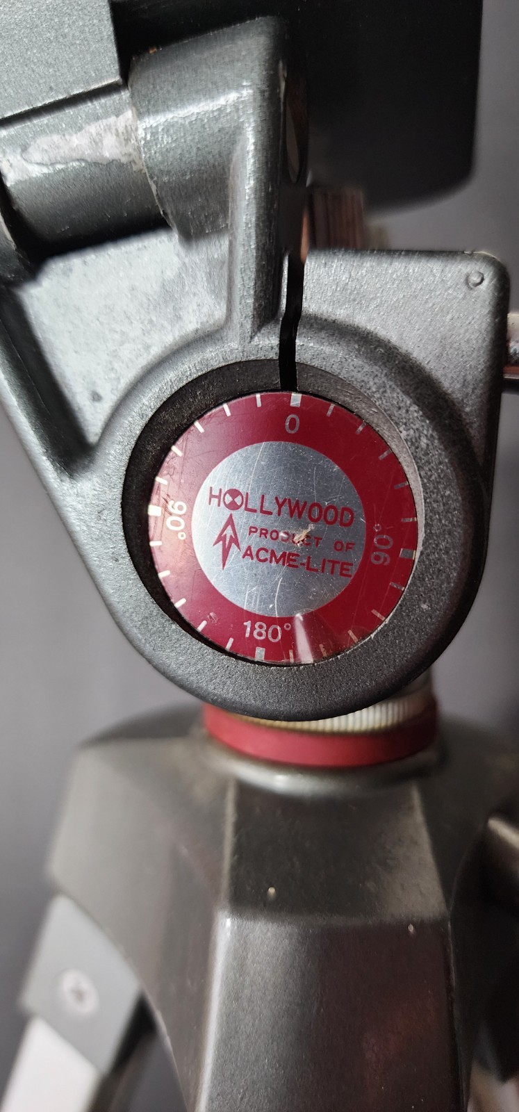 RARE Vintage Hollywood Tripod ACME-LITE (Japan) | Red Dial | Crank Lift | Studio