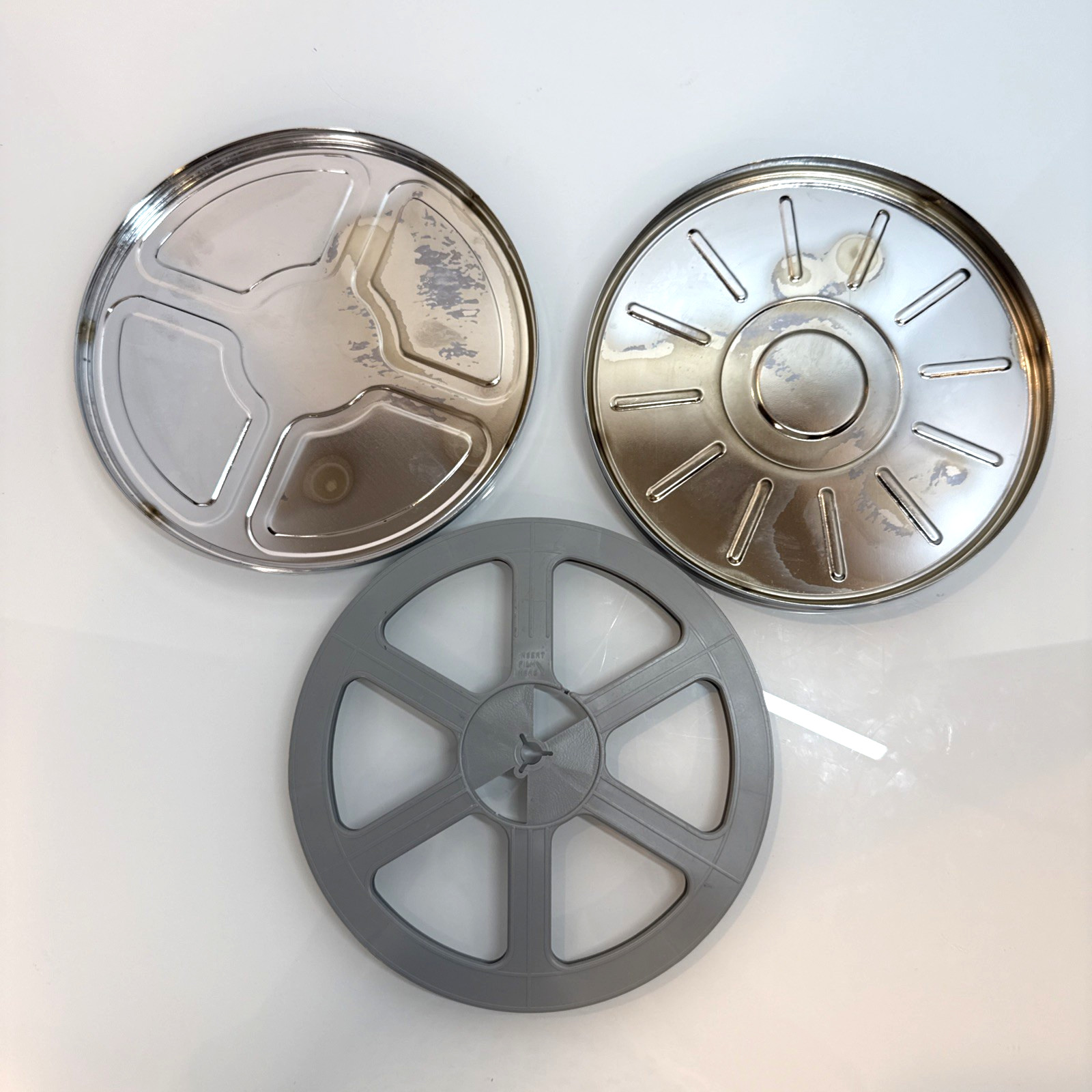 Vintage 8mm Film Reel and Metal Case, 7″ fiddler on the roof case and insert