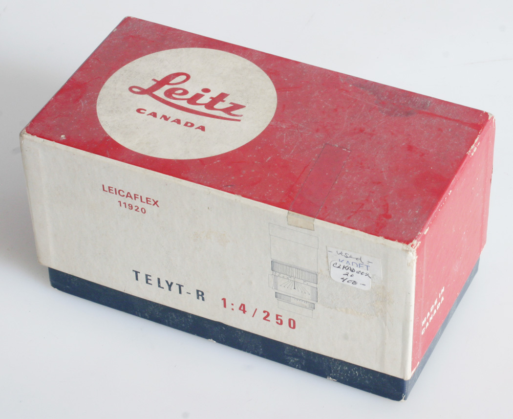 LEITZ LEICAFLEX TELYT R 250MM F/4 LENS BOX ONLY