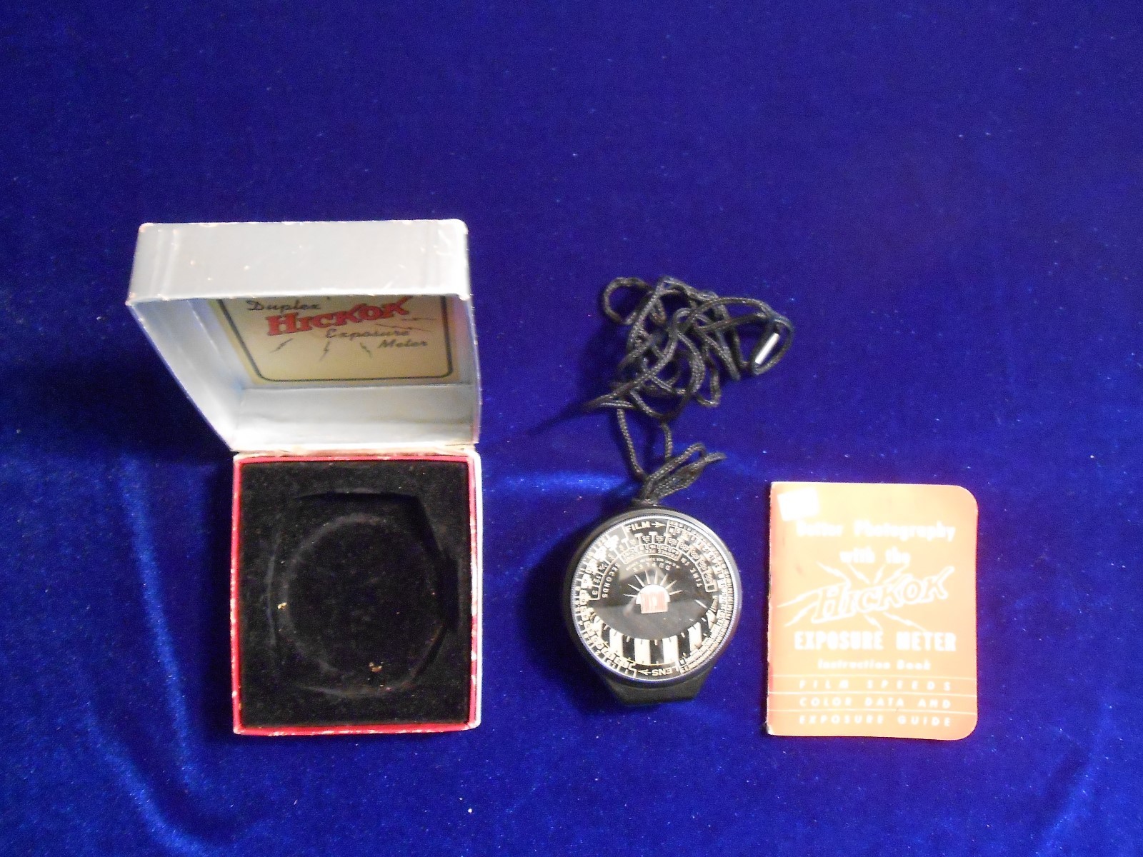 VINTAGE HICKOK EXPOSURE METER WITH BOX, AND GUIDE 6B3