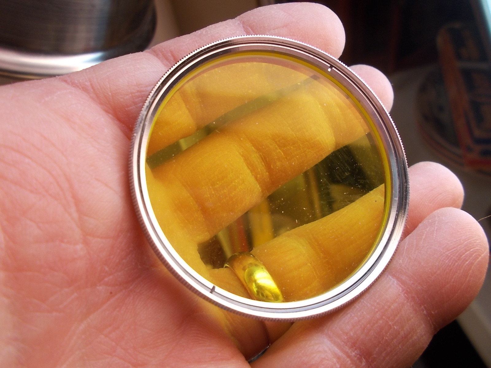 LOT OF OLD VTG CAMERA ACCESSORIES, KODAK YELLOW FILTER, OTHER, PICTURE COATING