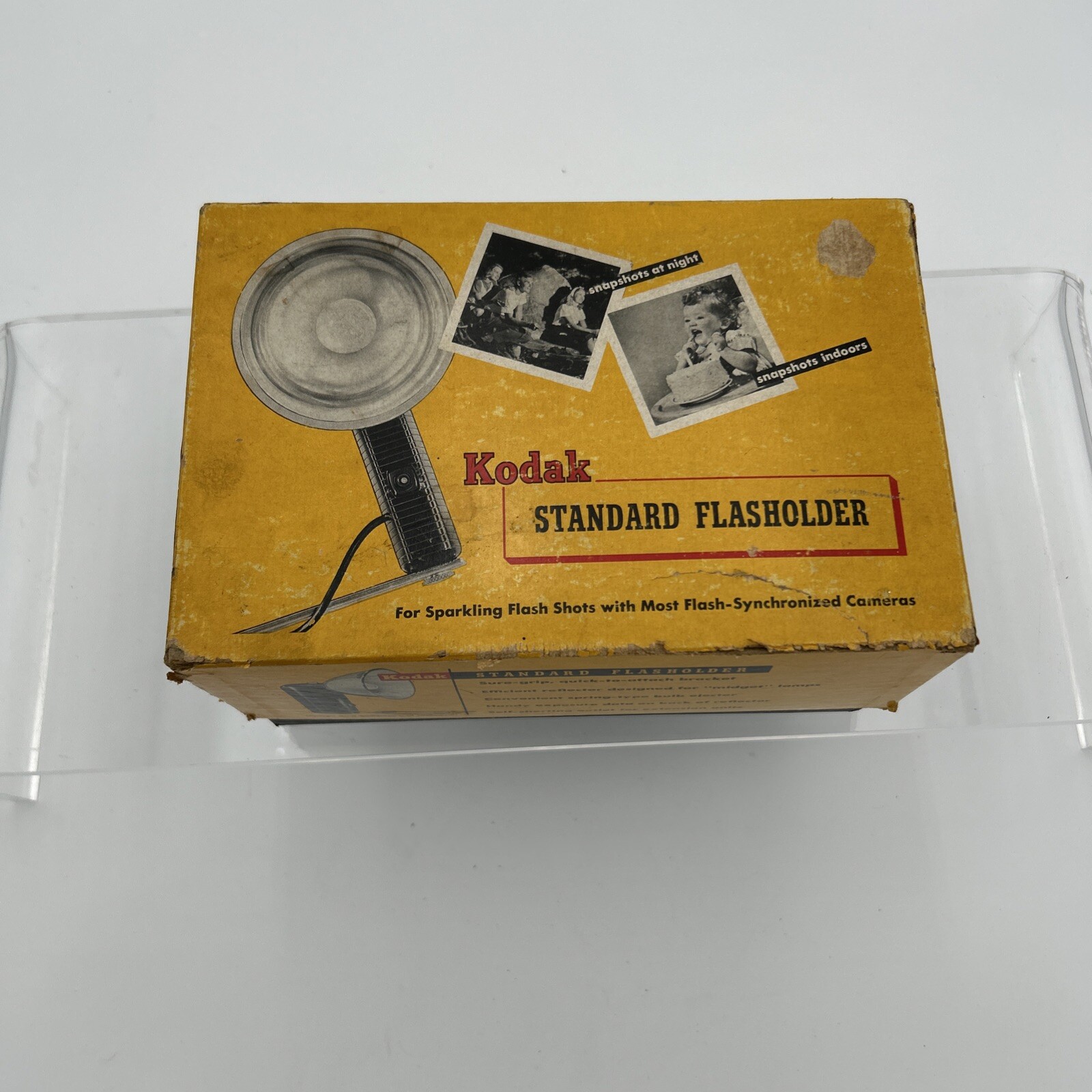 Vintage KODAK Standard Flash Holder in Original Box w/ Cover & Bracket