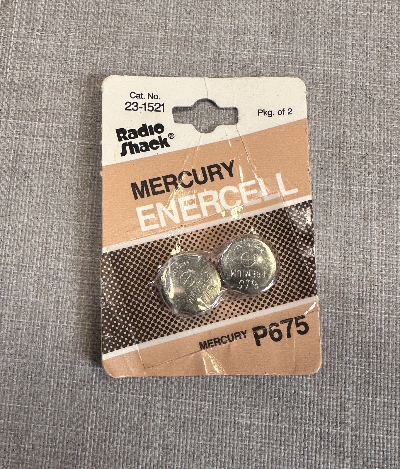 2-Vintage Mercury Batteries Radio Shack Enercell P675 – 23-1521 – Not quite dead