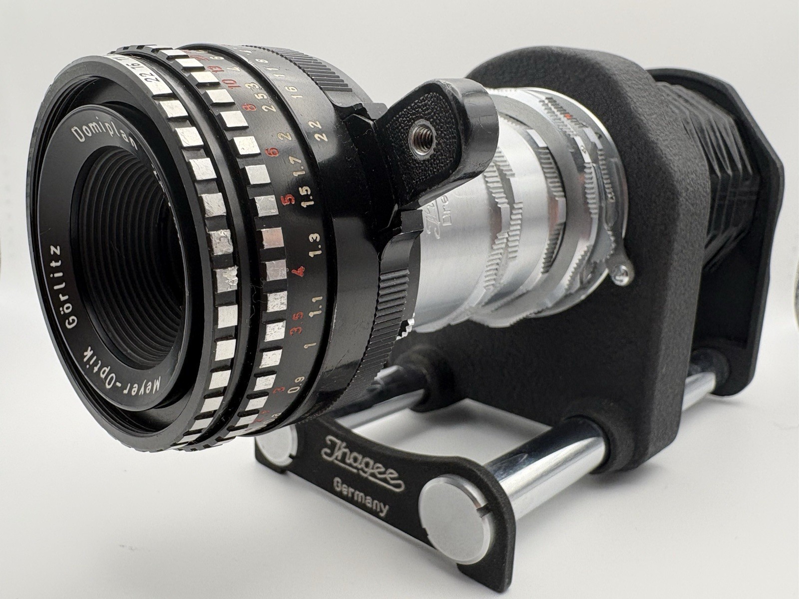 Meyer-Optik Görlitz Domiplan 50mm f/2.8 Lens with Ihagee Bellows Exakta